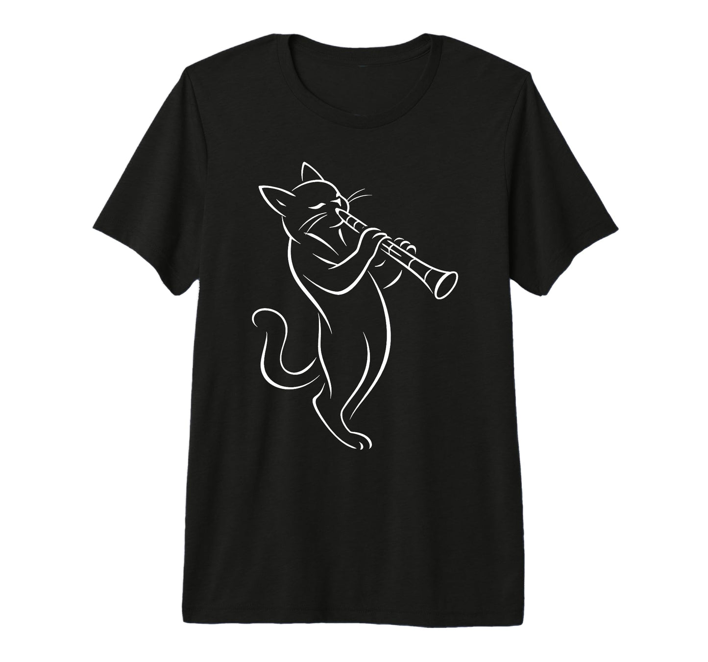 Cat Playing Clarinet Music Funny Musician T-Shirt - Unique Graphic Unisex - T-Shirt, Sweatshirt, Hoodie