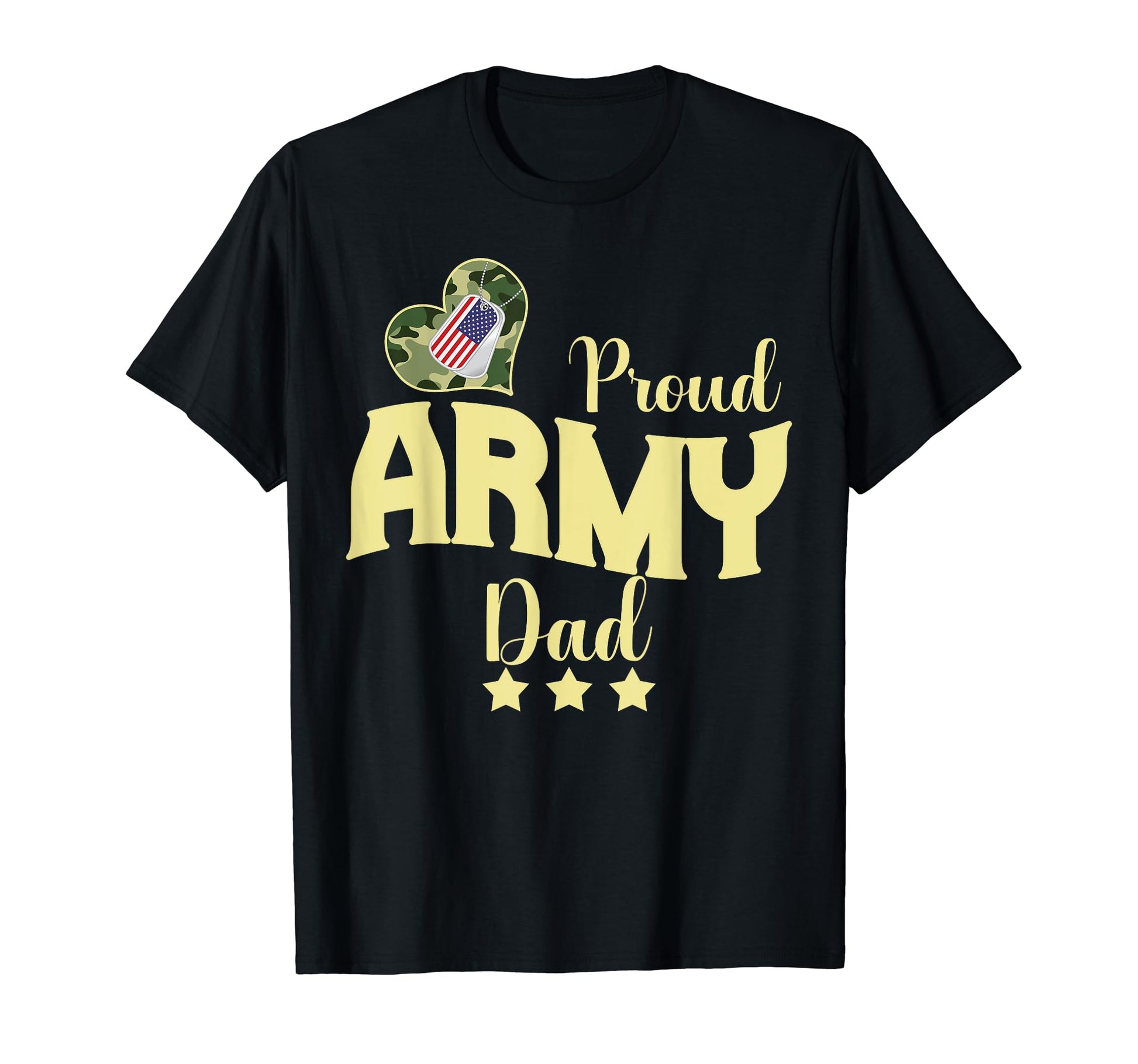 Proud Army Dad Camouflage Dog Tag T-Shirt - Novelty Apparel for Adults - T-Shirt, Sweatshirt, Hoodie