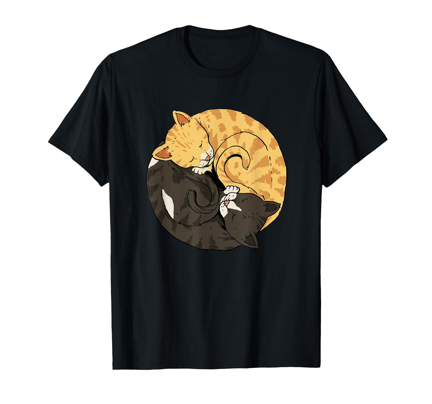 Yin And Yang Cats Yoga Zen Cats T-Shirt - Fun Novelty Design for Adults - T-Shirt, Sweatshirt, Hoodie