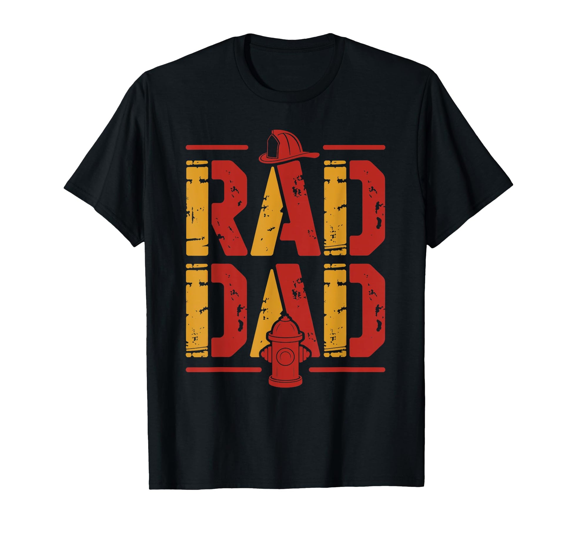 Rad Dad Firefighter Funny Fireman T-Shirt - Custom Art Print for Adults - T-Shirt, Sweatshirt, Hoodie