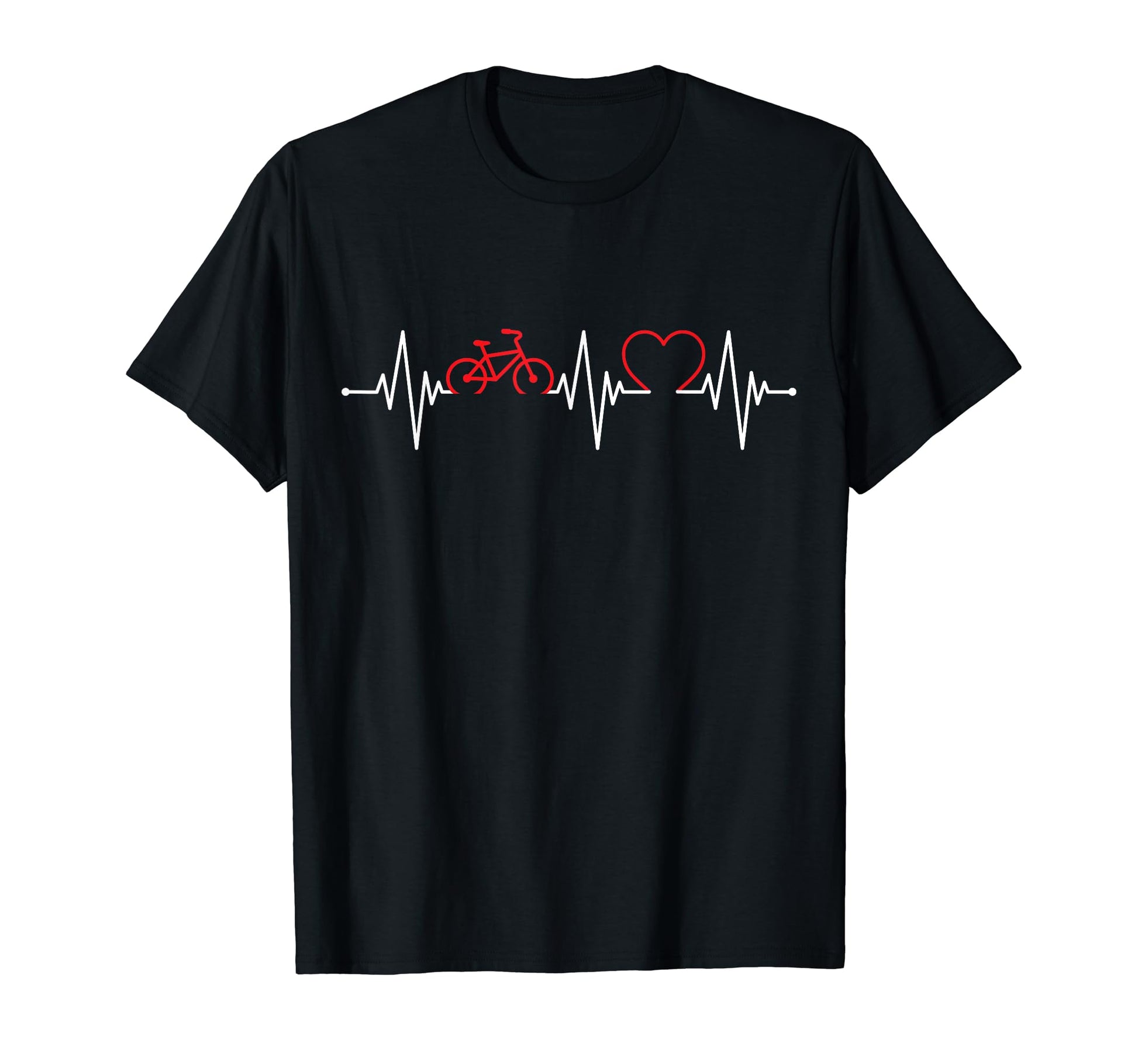 Funny Bicycle Heartbeat Cycling Lover T-Shirt - Minimalist Print Men Women - T-Shirt, Sweatshirt, Hoodie