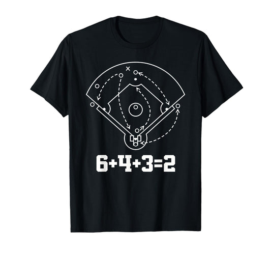 Baseball Math 6 4 3 2 Double Play T-Shirt - Fun Novelty Design Men Women - T-Shirt, Sweatshirt, Hoodie