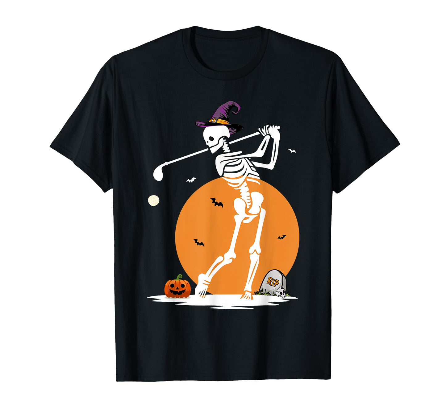 Skeleton Golf Halloween Golfer Funny Golf T-Shirt - Graphic Print Unisex - T-Shirt, Sweatshirt, Hoodie
