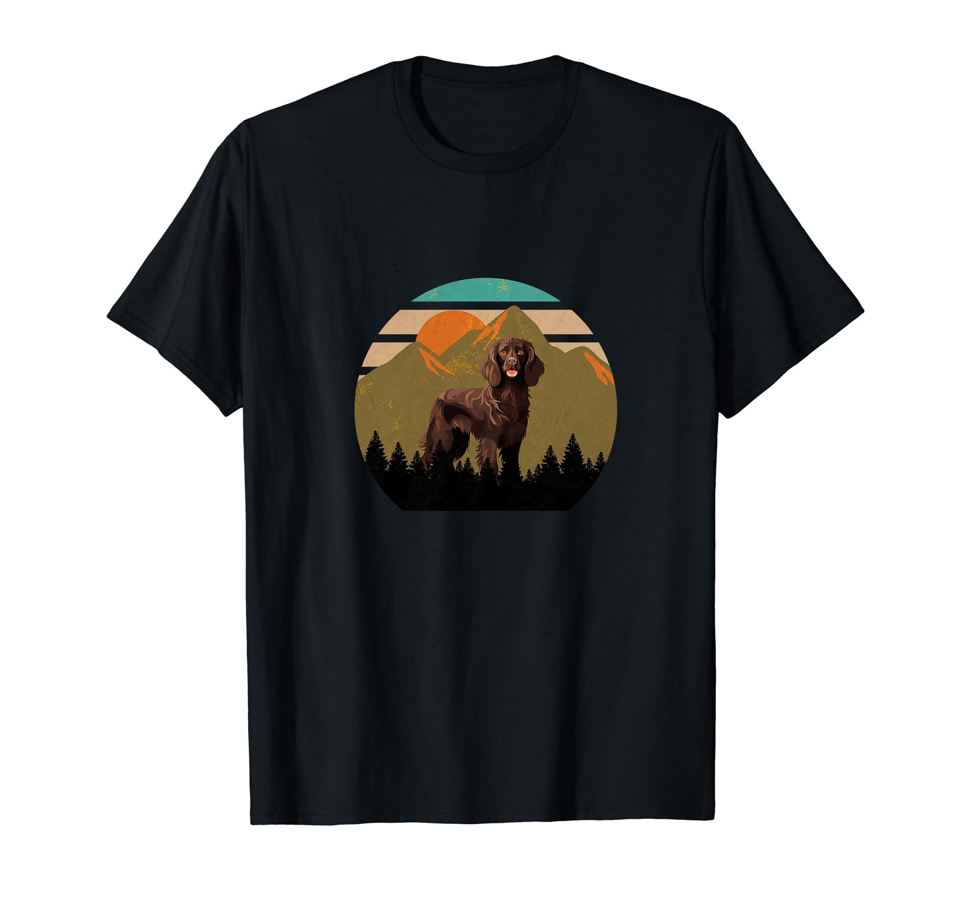 Boykin Dog Sunset Distressed Hiking T-Shirt - Novelty Apparel Men Women - T-Shirt, Sweatshirt, Hoodie