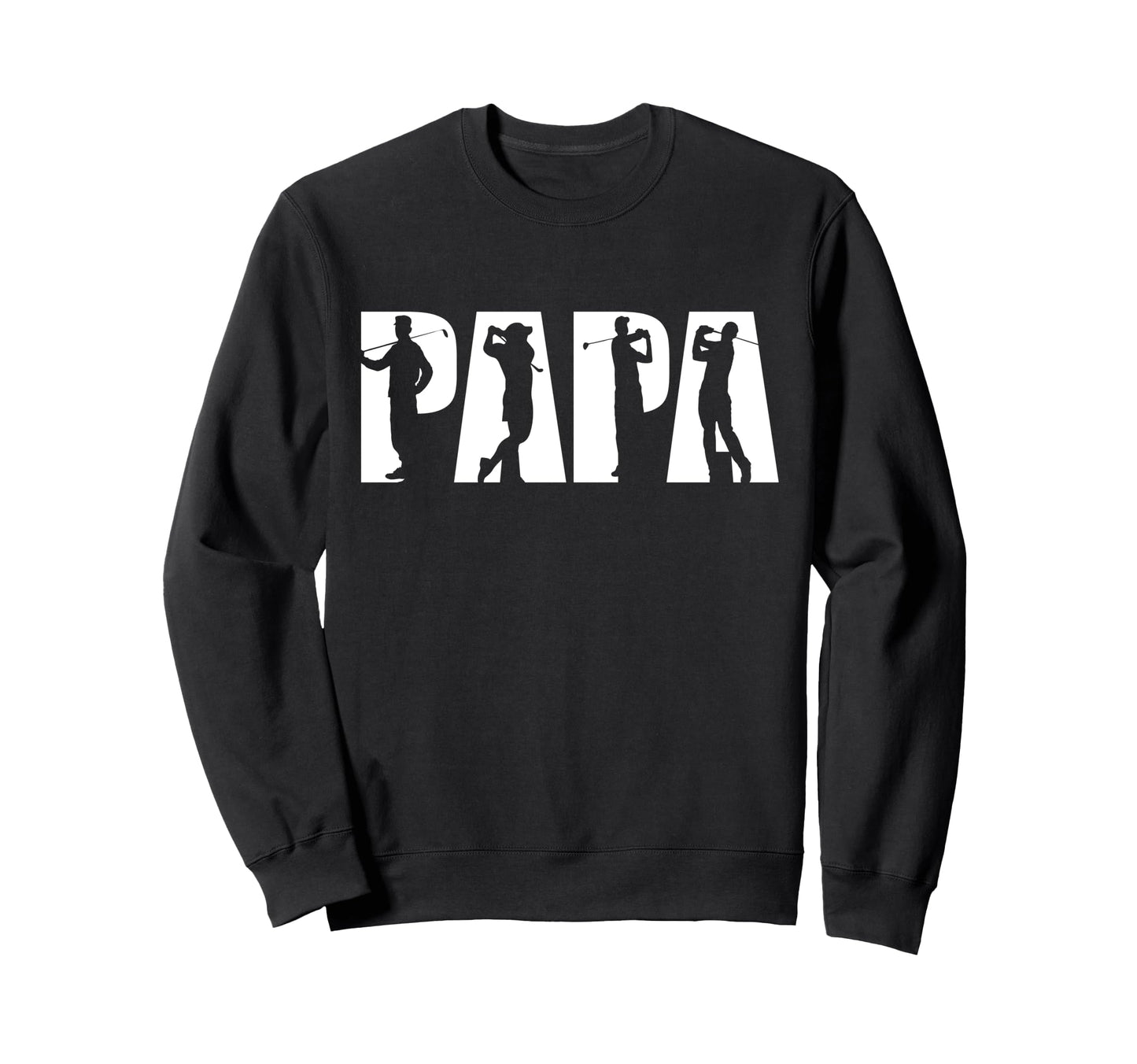 Mens Papa Golfer Silhouette Fathers Sweatshirt - Trendy Graphic for Adults - T-Shirt, Sweatshirt, Hoodie