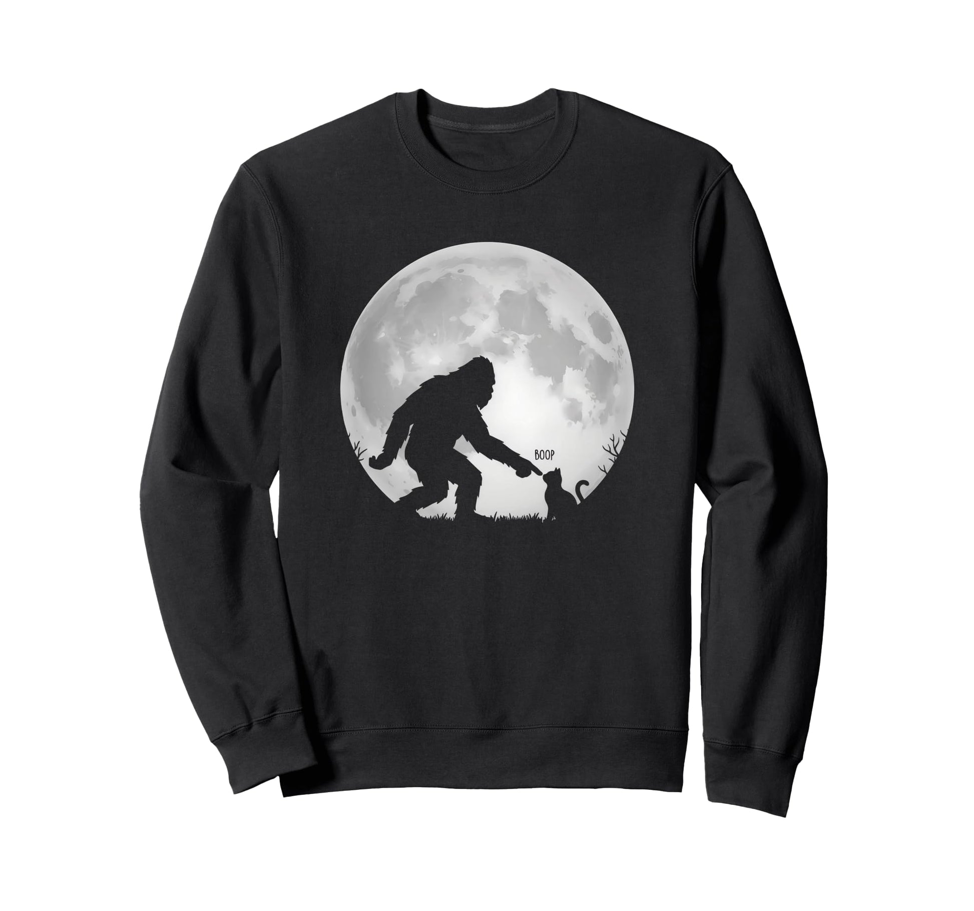 Bigfoot Boop Cat Nose Full Sweatshirt - Casual Everyday Wear for Adults - T-Shirt, Sweatshirt, Hoodie