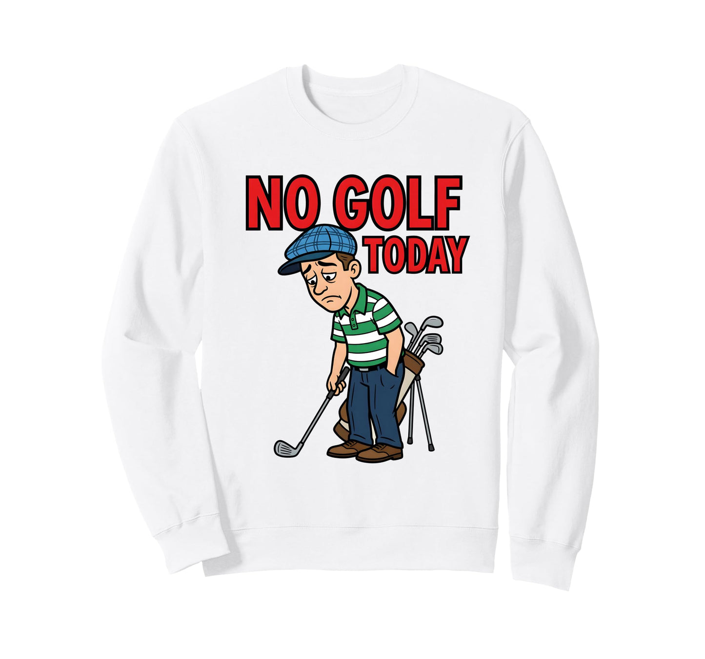 No Golf Today Funny Golfer Golfing Sweatshirt - Novelty Apparel for Adults - T-Shirt, Sweatshirt, Hoodie