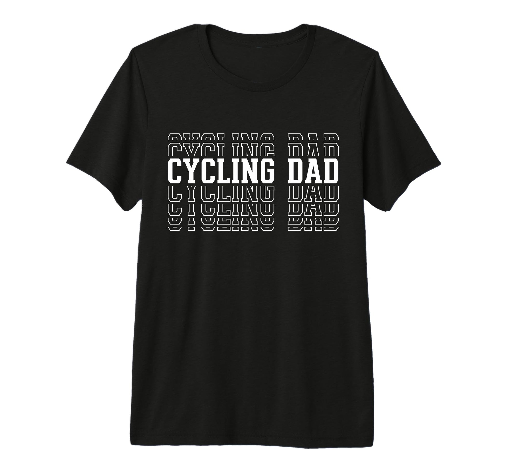 Cycling Dad Funny Layered Text T-Shirt - Aesthetic Graphic Men Women - T-Shirt, Sweatshirt, Hoodie