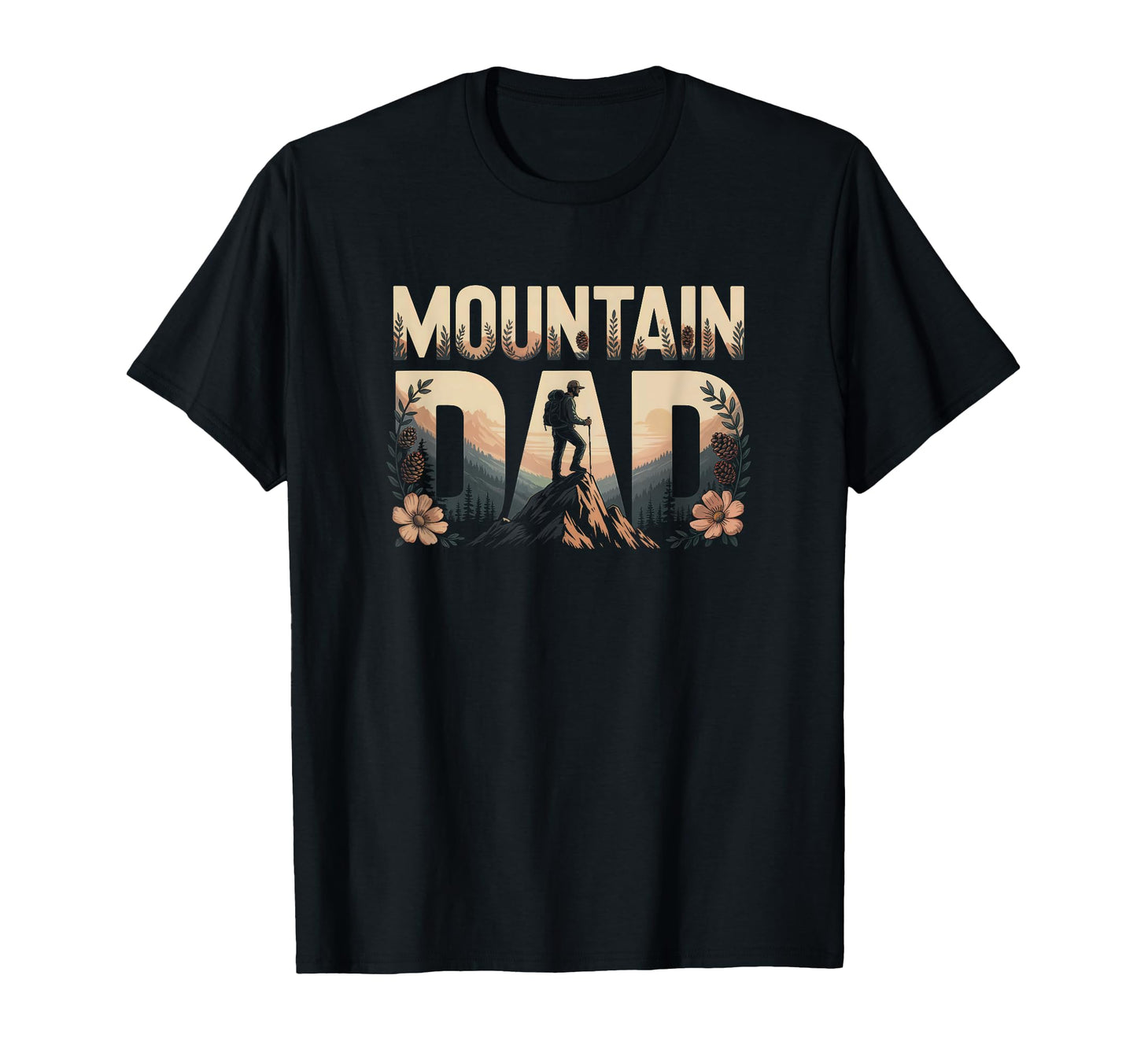 Mountain Dad Hiking Adventure To Summit T-Shirt - Custom Art Print Unisex - T-Shirt, Sweatshirt, Hoodie