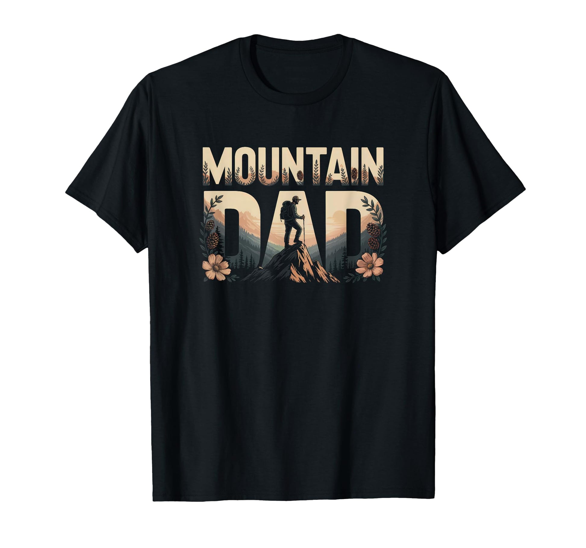 Mountain Dad Hiking Adventure To Summit T-Shirt - Custom Art Print Unisex - T-Shirt, Sweatshirt, Hoodie