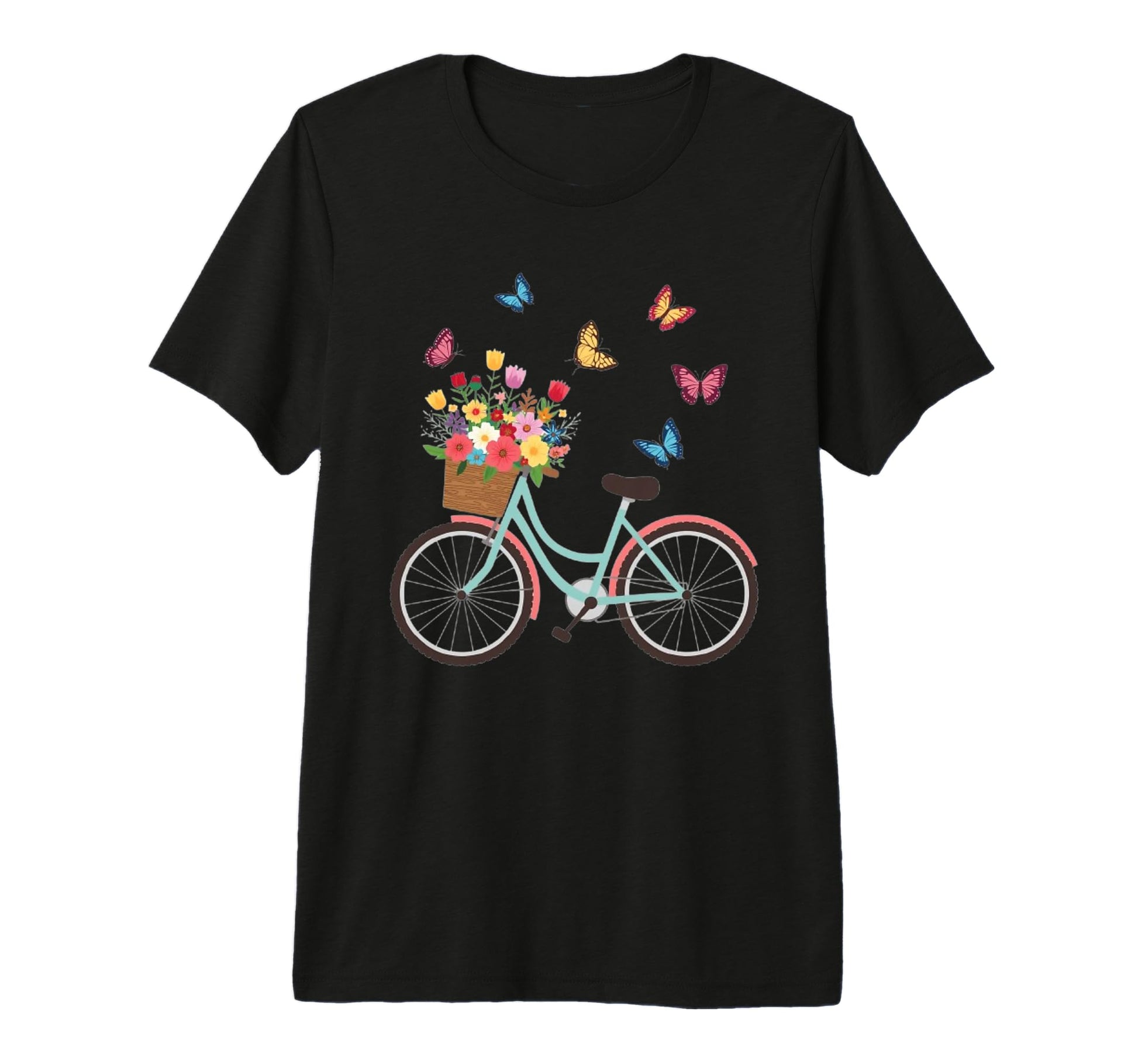 Butterflies Flying Around Bike Funny T-Shirt - Unique Graphic for Adults - T-Shirt, Sweatshirt, Hoodie