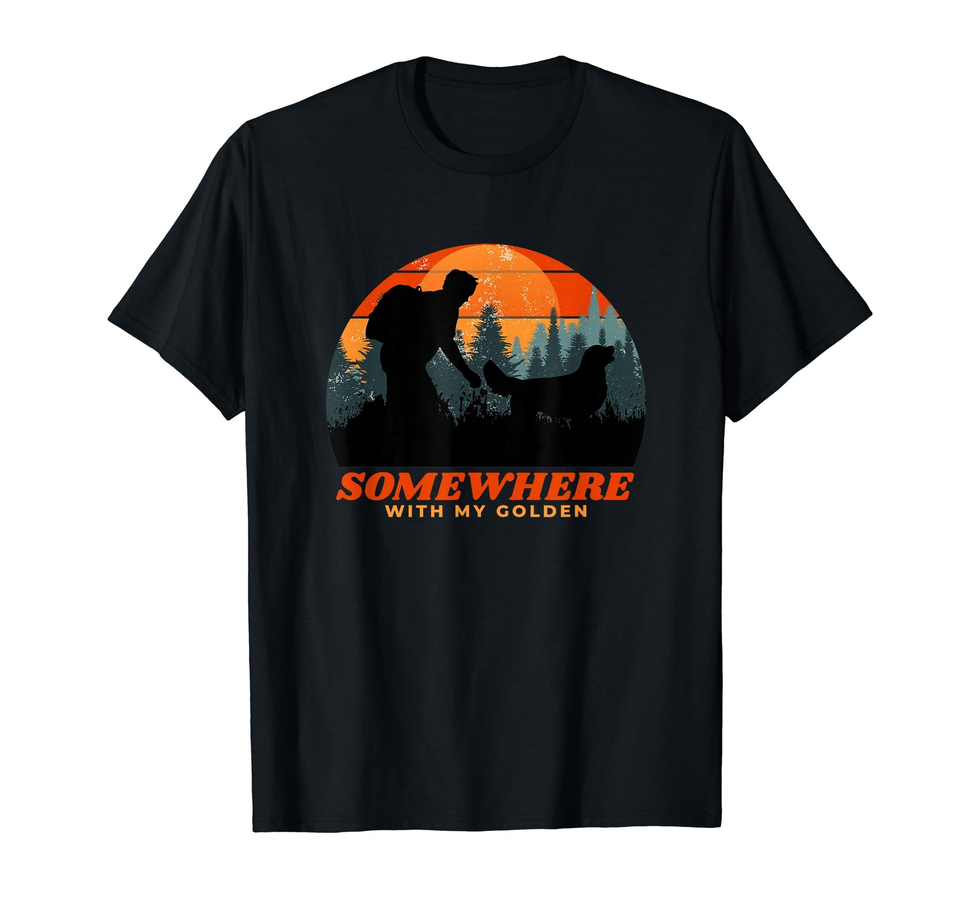 Somewhere My Golden Retriever Mens T-Shirt - Trendy Graphic Men Women - T-Shirt, Sweatshirt, Hoodie