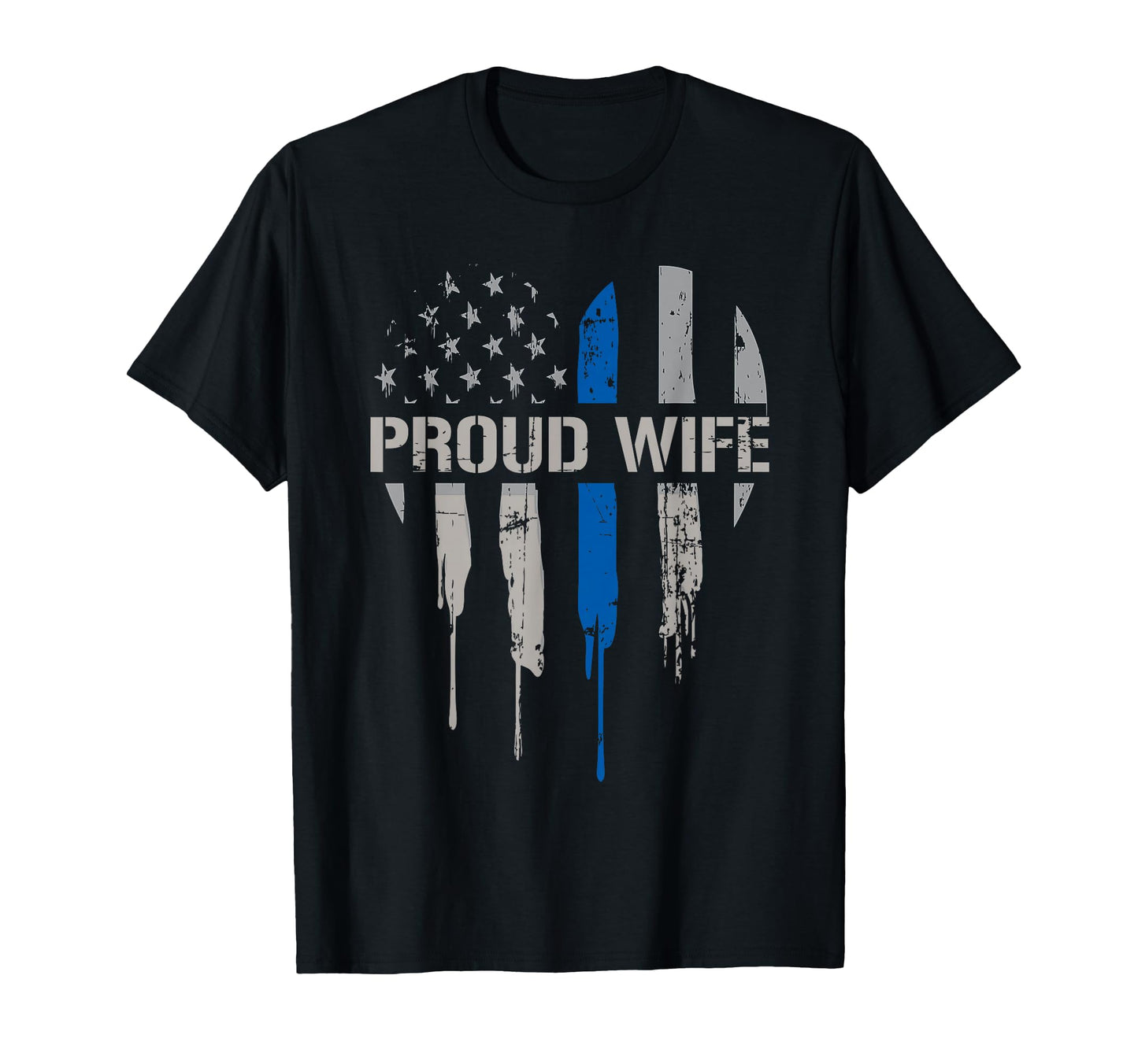 Police Wife Thin Blue Line Law Enforcement T-Shirt - Graphic Print Unisex - T-Shirt, Sweatshirt, Hoodie