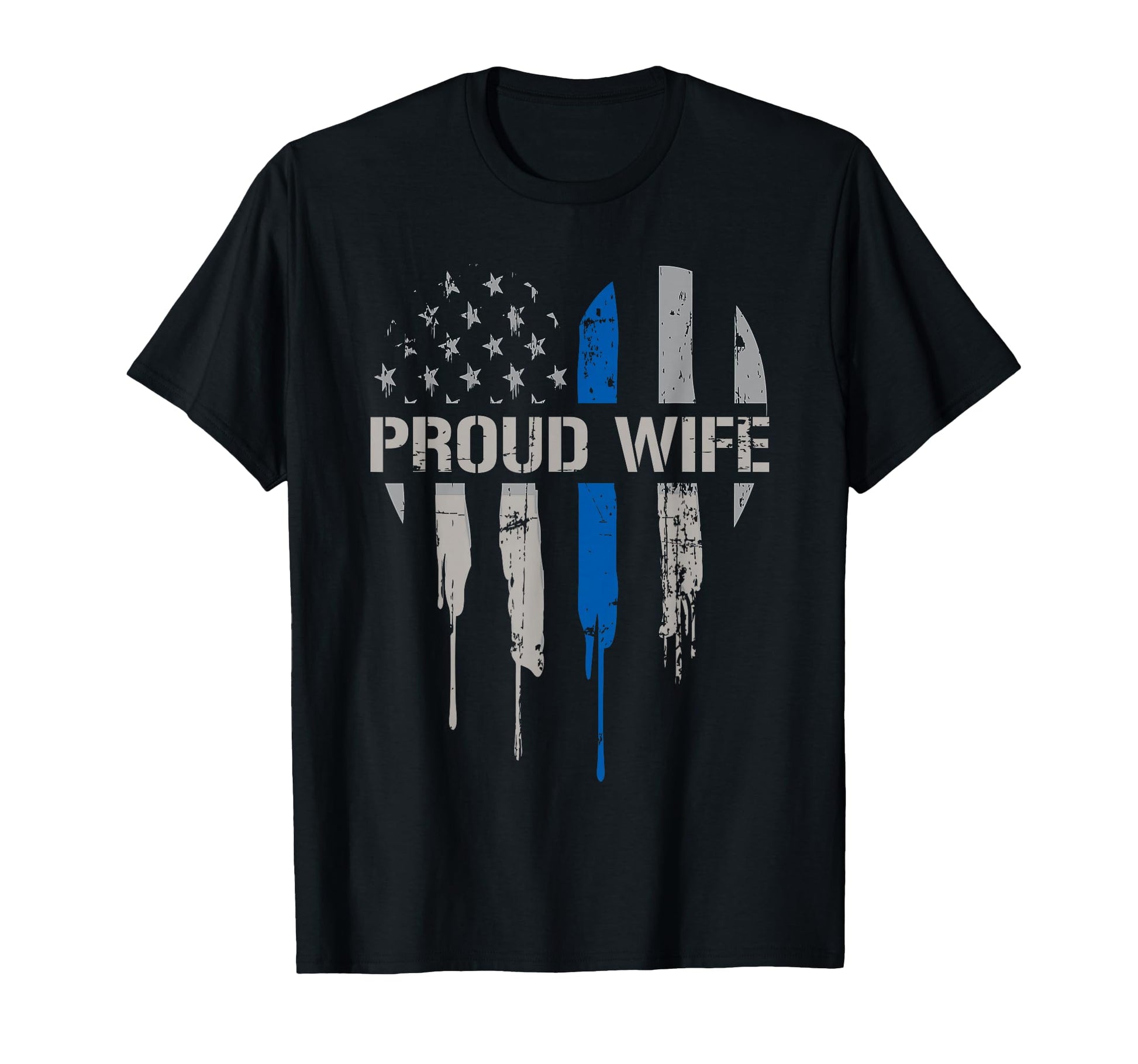 Police Wife Thin Blue Line Law Enforcement T-Shirt - Graphic Print Unisex - T-Shirt, Sweatshirt, Hoodie