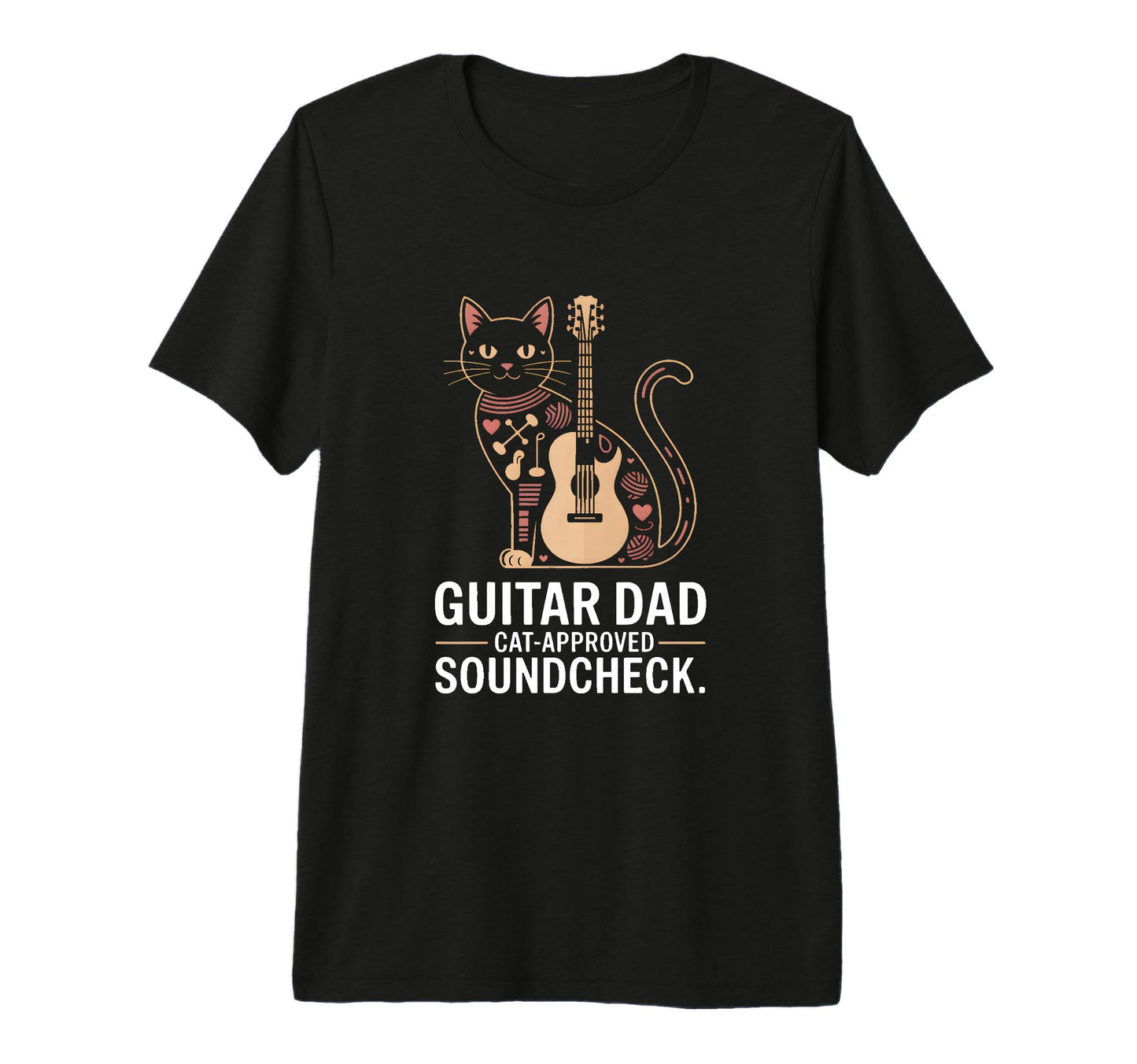 Funny Guitar Dad Cat Approved T-Shirt - Novelty Apparel for Adults - T-Shirt, Sweatshirt, Hoodie