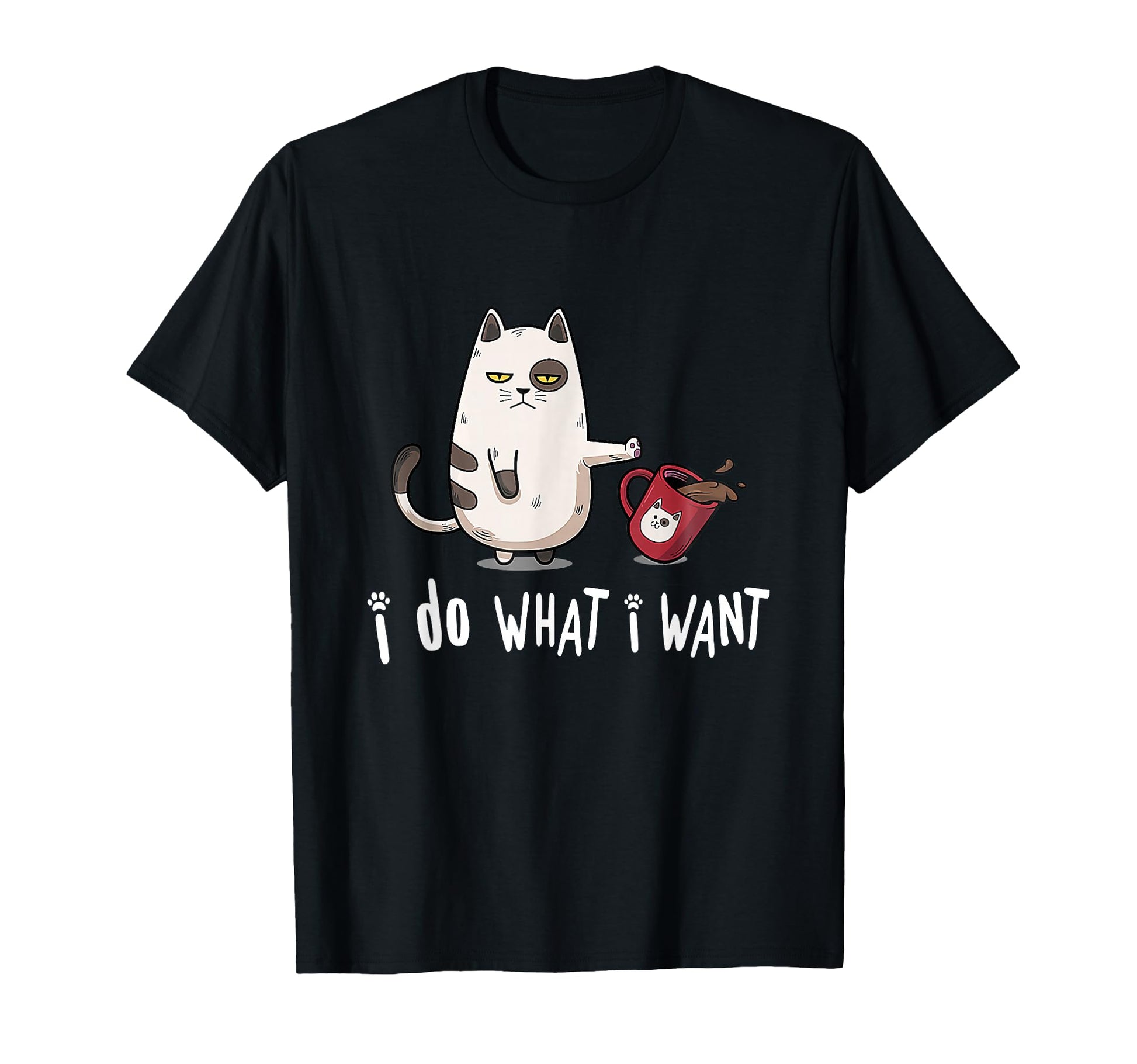 Meow I Do What I Want Black Cat Red Cup T-Shirt - Custom Art Print Unisex - T-Shirt, Sweatshirt, Hoodie