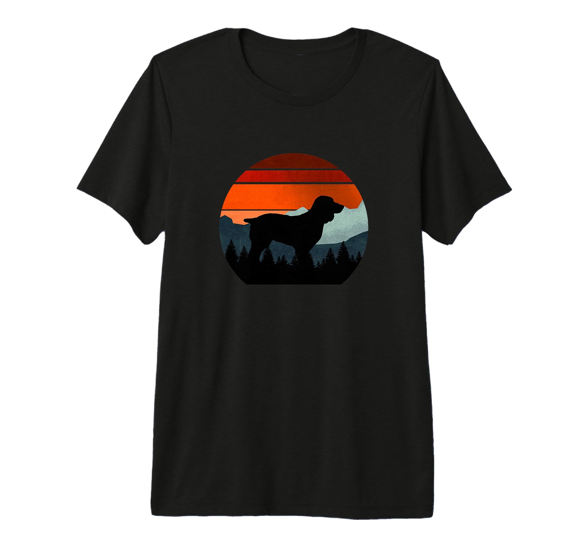 Boykin Dog Sunset Distressed Hiking T-Shirt - Fun Novelty Design Men Women - T-Shirt, Sweatshirt, Hoodie