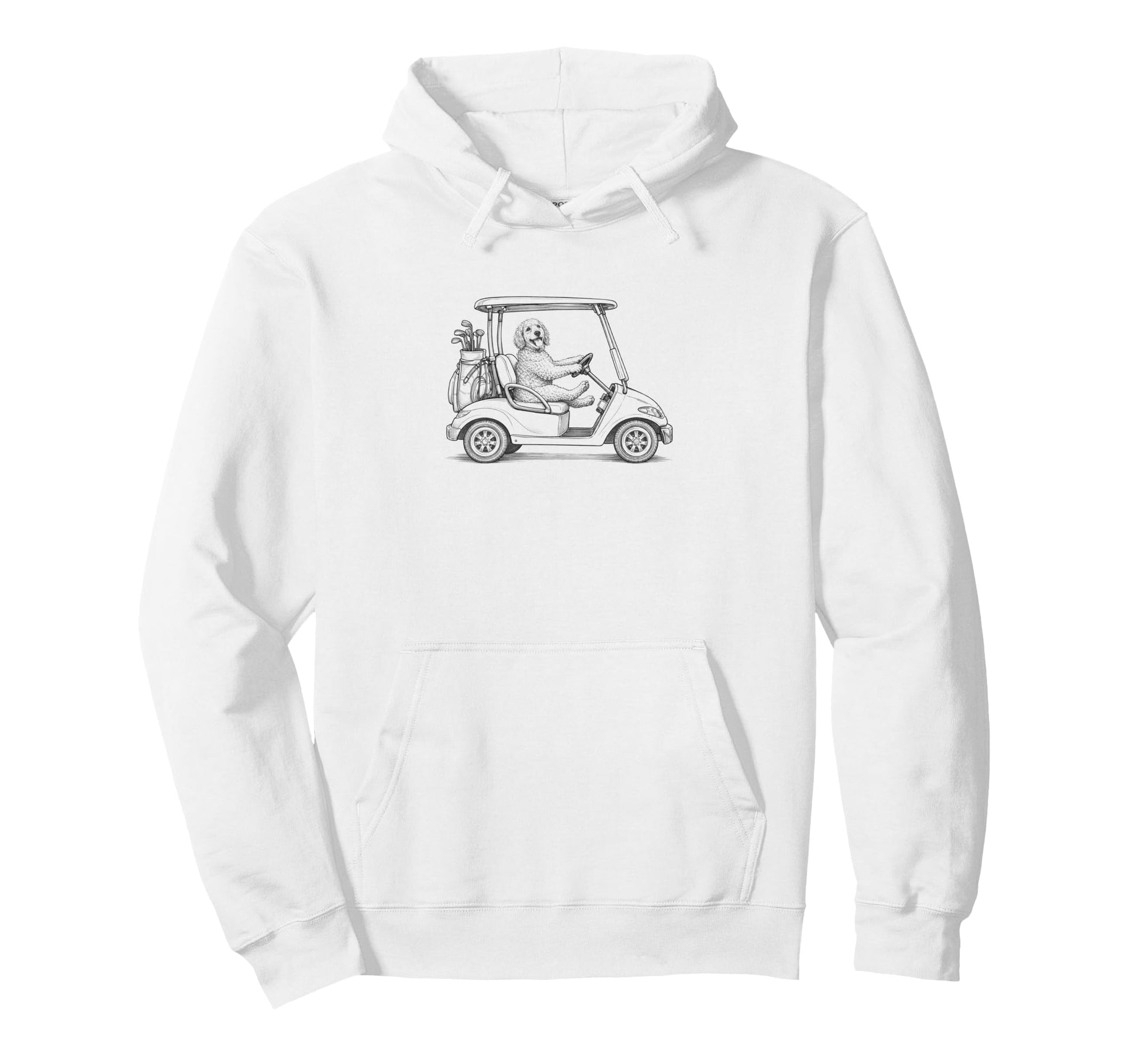 Golden Doodle Dad Golfer Golfing Dog Hoodie - Casual Everyday Wear Unisex - T-Shirt, Sweatshirt, Hoodie