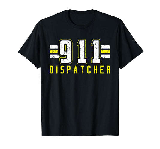 911 American Flag Dispatcher Thin Gold T-Shirt - Aesthetic Graphic Unisex - T-Shirt, Sweatshirt, Hoodie