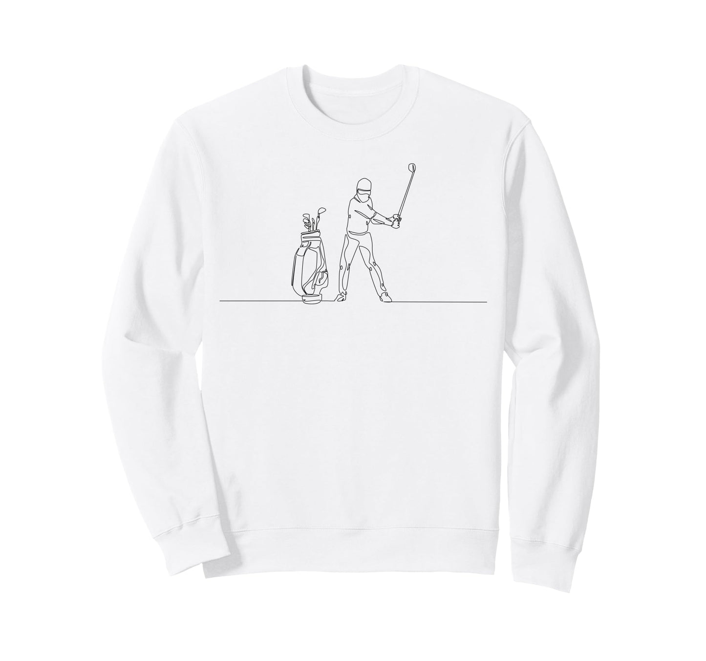 One Line Golf Players Vibes Golfer Sweatshirt - Graphic Print Unisex - T-Shirt, Sweatshirt, Hoodie