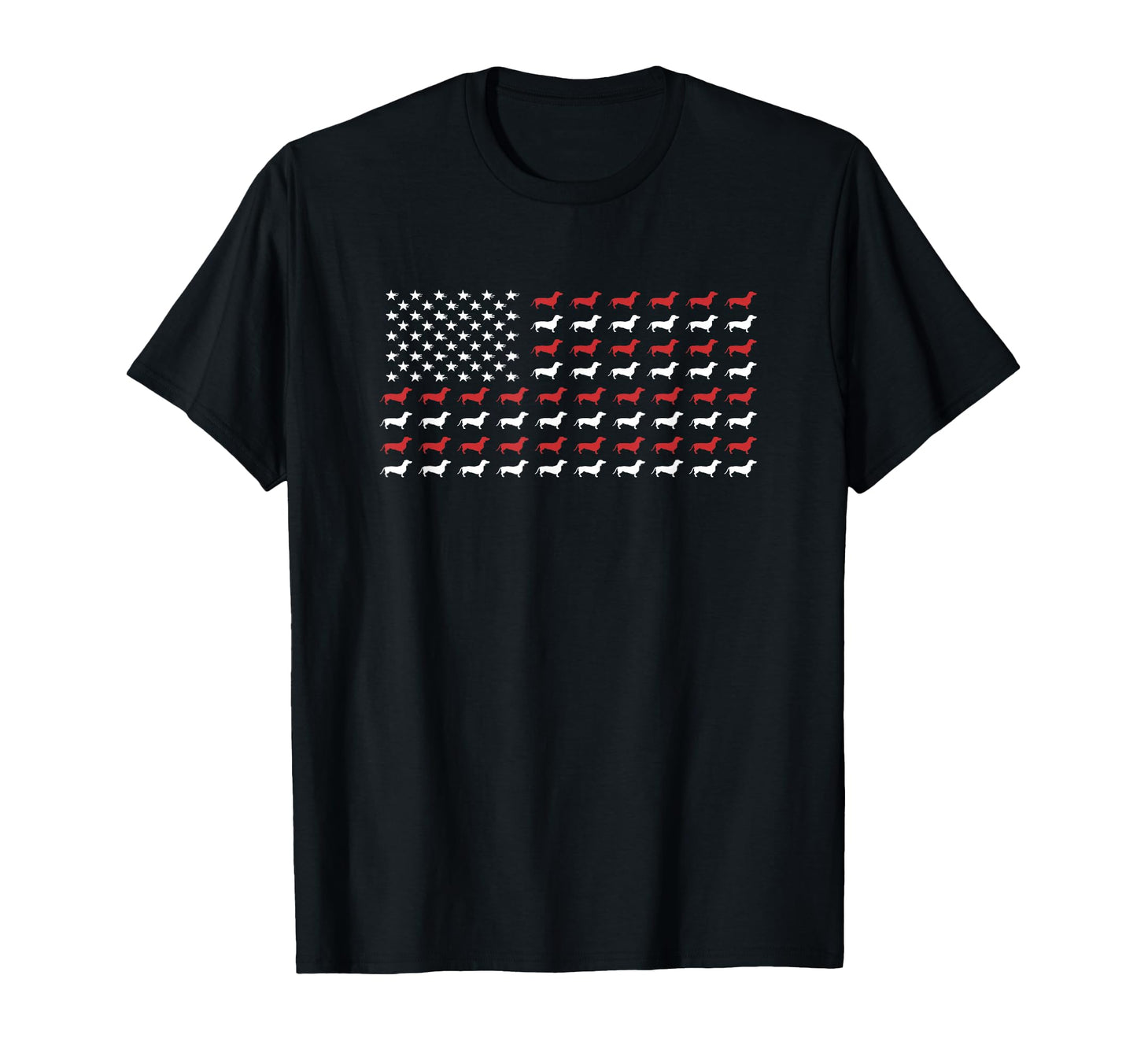 American Flag Dachshund Patriotic T-Shirt - Casual Everyday Wear Men Women - T-Shirt, Sweatshirt, Hoodie
