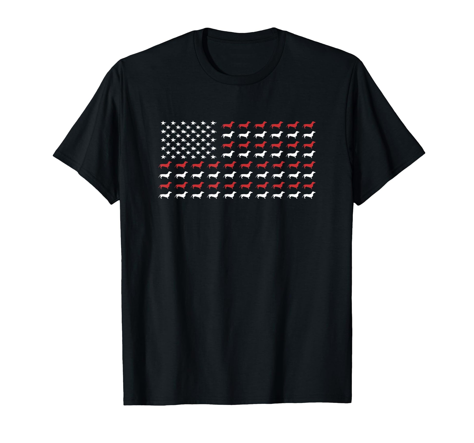 American Flag Dachshund Patriotic T-Shirt - Casual Everyday Wear Men Women - T-Shirt, Sweatshirt, Hoodie