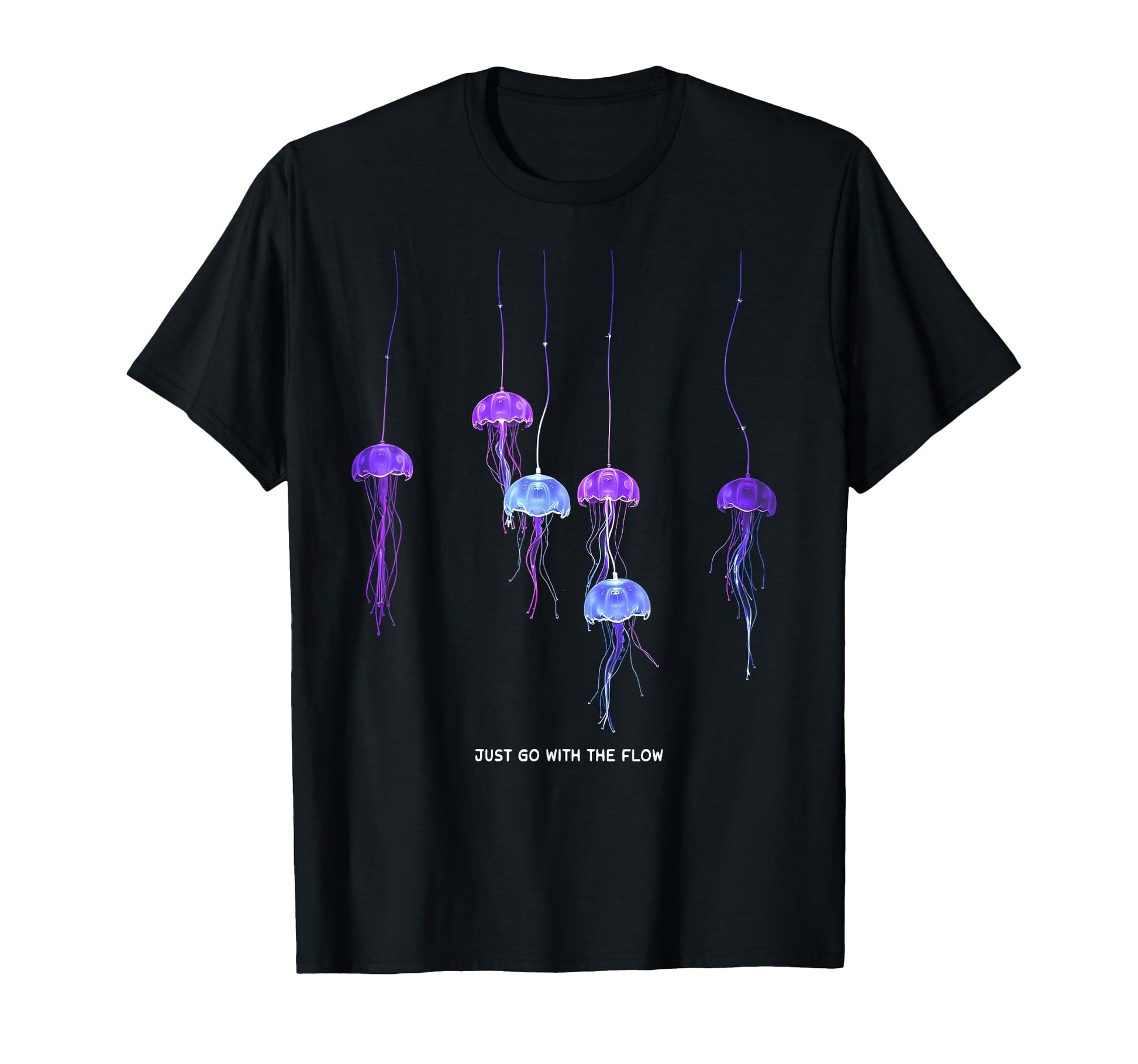Awesome Underwater Fish Sea Just Go Flow T-Shirt - Graphic Print Unisex - T-Shirt, Sweatshirt, Hoodie