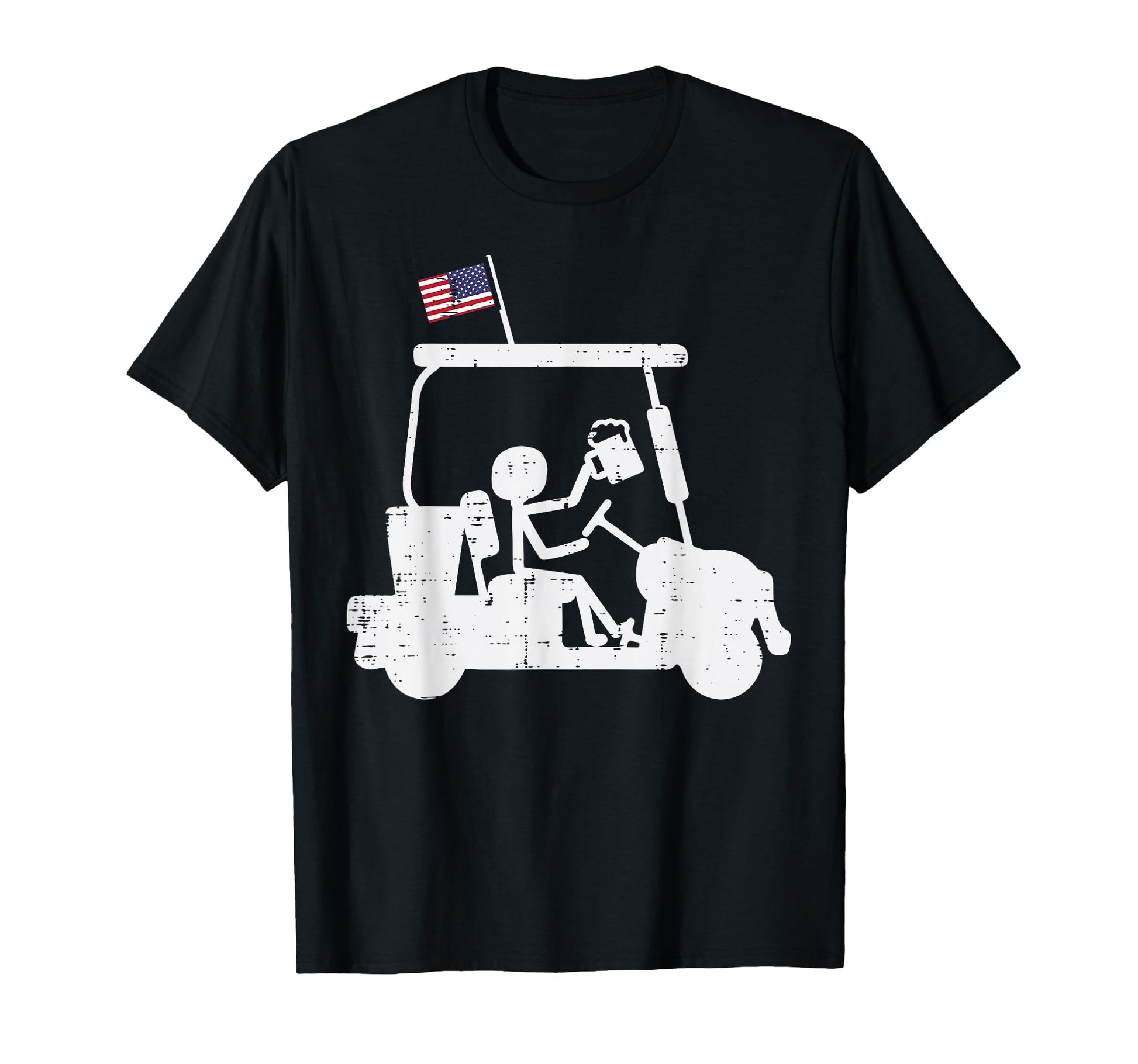Golf Cart Us Flag Funny Golfing Patriotic T-Shirt - Unique Graphic Unisex - T-Shirt, Sweatshirt, Hoodie