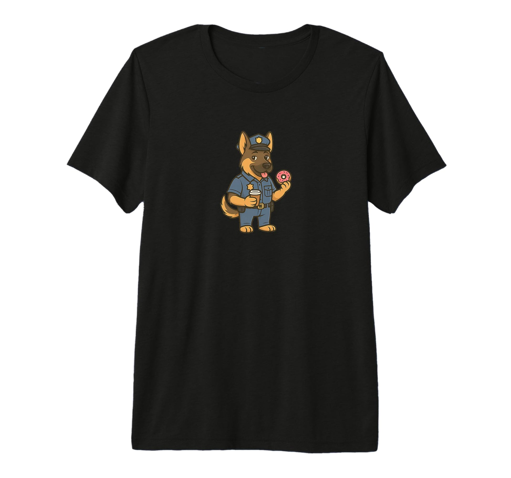 German Shepherd Police Dog Doughnuts T-Shirt - Custom Art Print Men Women - T-Shirt, Sweatshirt, Hoodie