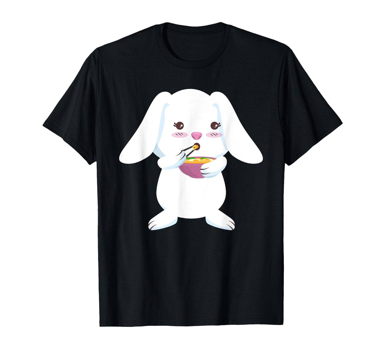Kawaii Rabbit Bunny Ramen Noodles T-Shirt - Casual Everyday Wear Men Women - T-Shirt, Sweatshirt, Hoodie