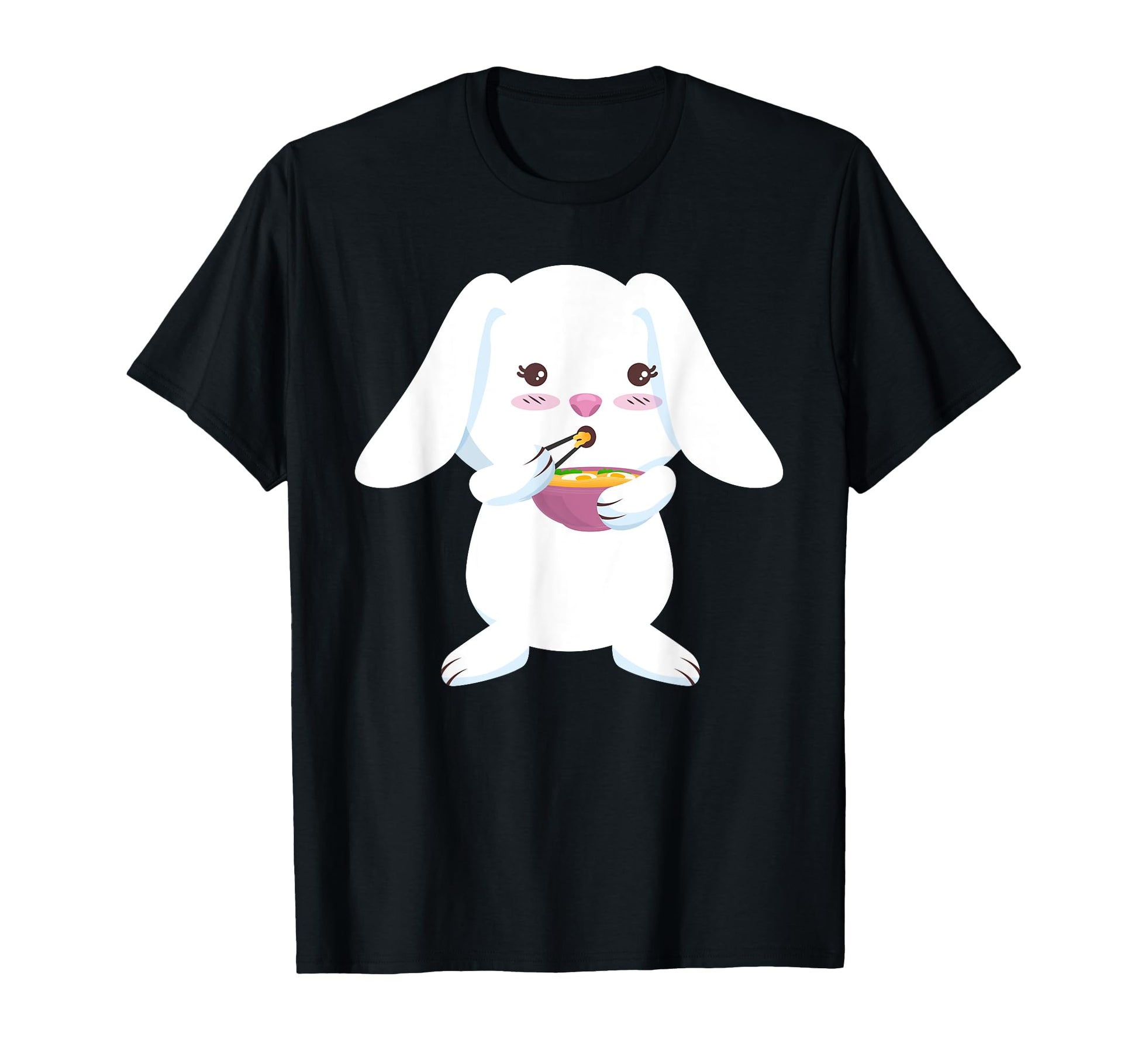 Kawaii Rabbit Bunny Ramen Noodles T-Shirt - Casual Everyday Wear Men Women - T-Shirt, Sweatshirt, Hoodie
