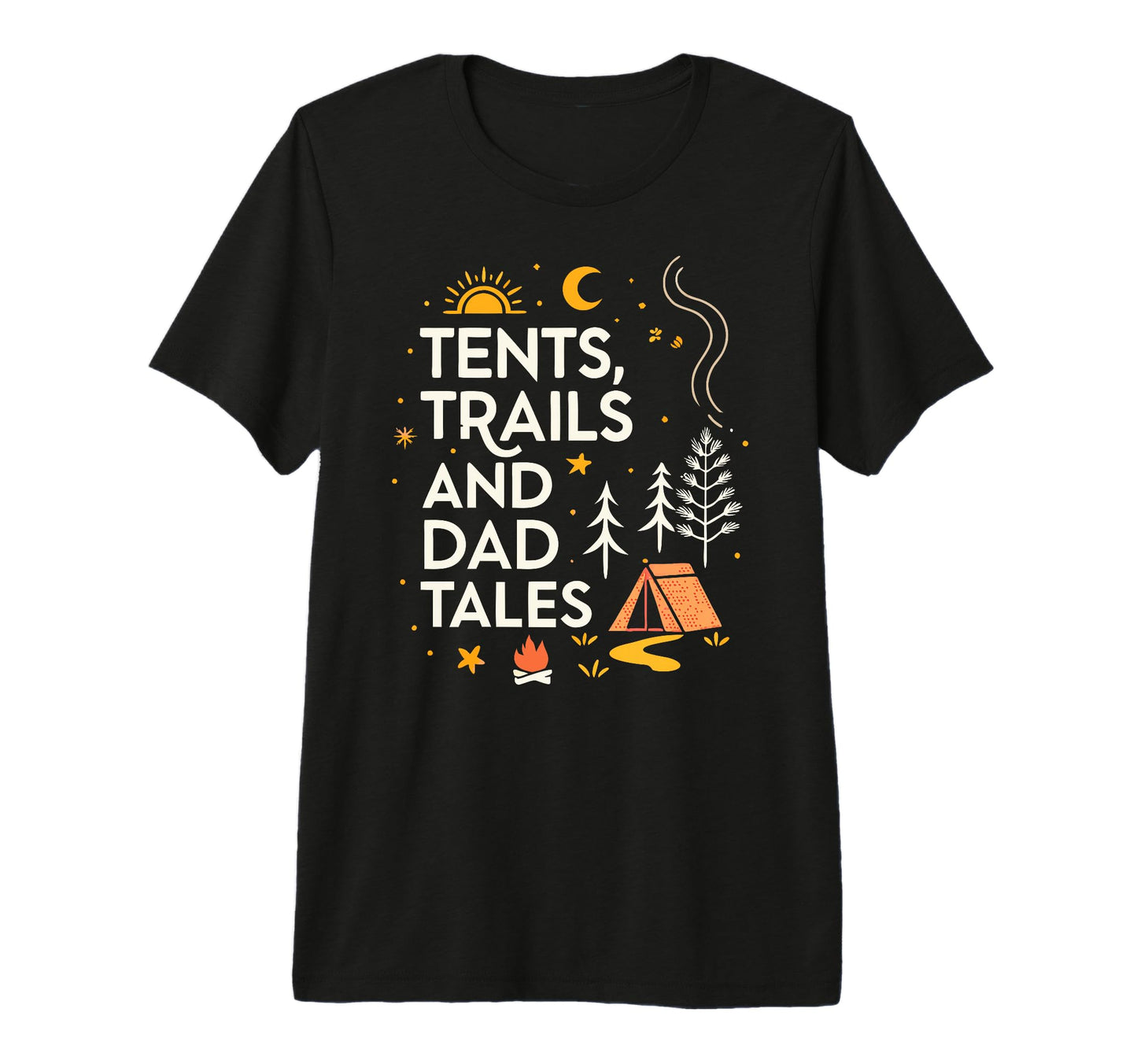 Fathers Day Campfire Smores Trails T-Shirt - Minimalist Print Men Women - T-Shirt, Sweatshirt, Hoodie
