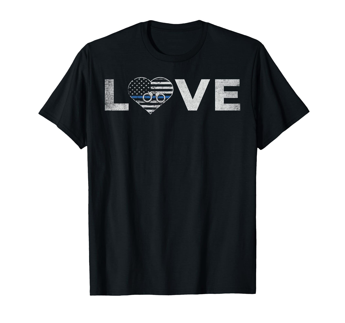 Love Funny Police Officer Usa Flag T-Shirt - Trendy Graphic for Adults - T-Shirt, Sweatshirt, Hoodie