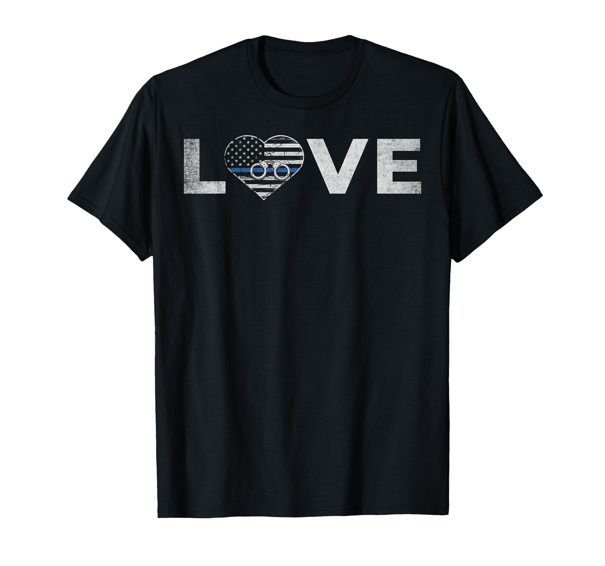 Love Funny Police Officer Usa Flag T-Shirt - Trendy Graphic for Adults - T-Shirt, Sweatshirt, Hoodie