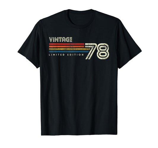 1978 Chest Stripe Birthday T-Shirt - Unique Graphic Men Women - T-Shirt, Sweatshirt, Hoodie