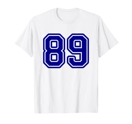 Blue Sports Team Number 89 T-Shirt - Graphic Print Men Women - T-Shirt, Sweatshirt, Hoodie