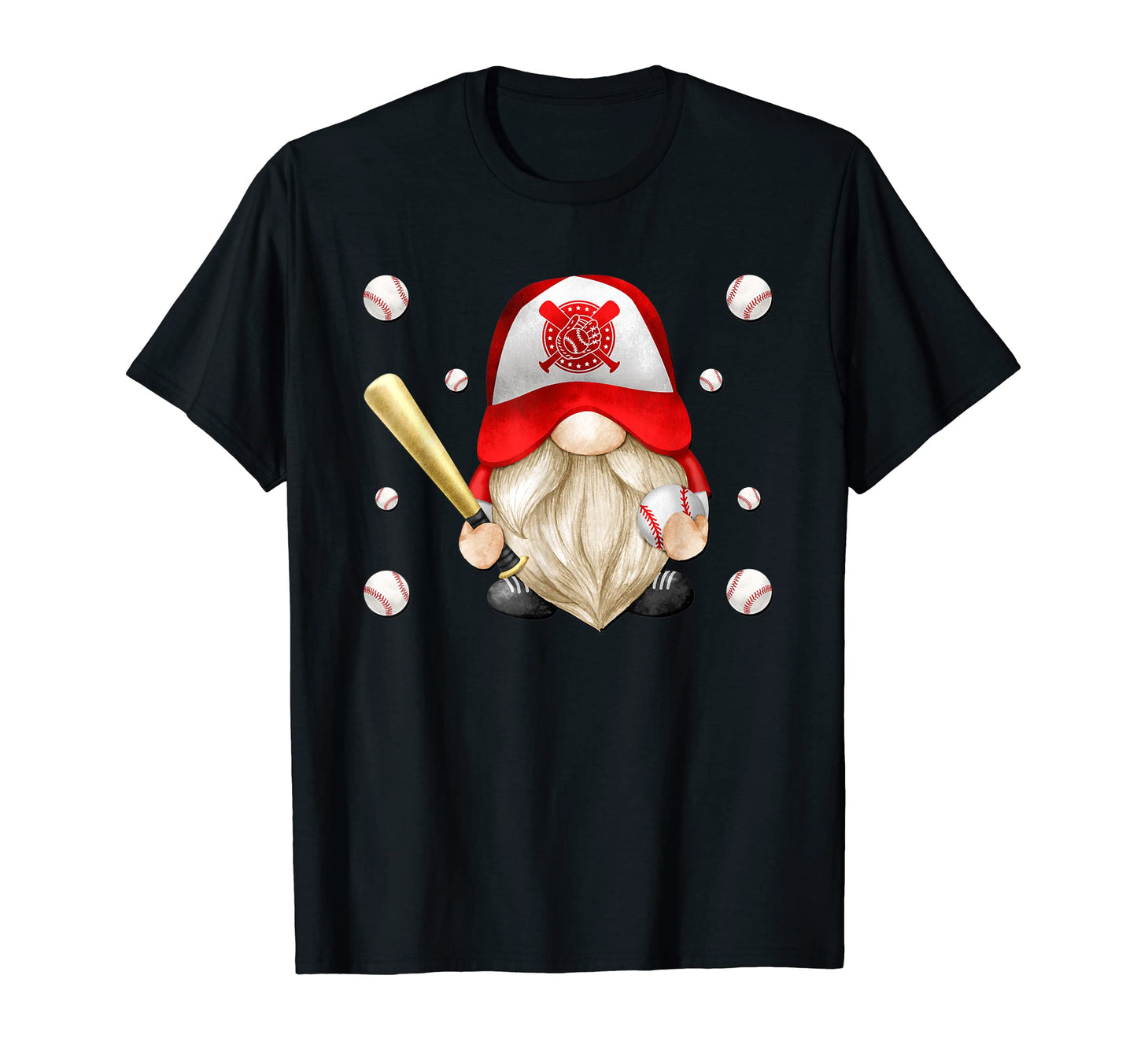 Red Baseball Grandpa Gnome Just Who T-Shirt - Custom Art Print Unisex - T-Shirt, Sweatshirt, Hoodie