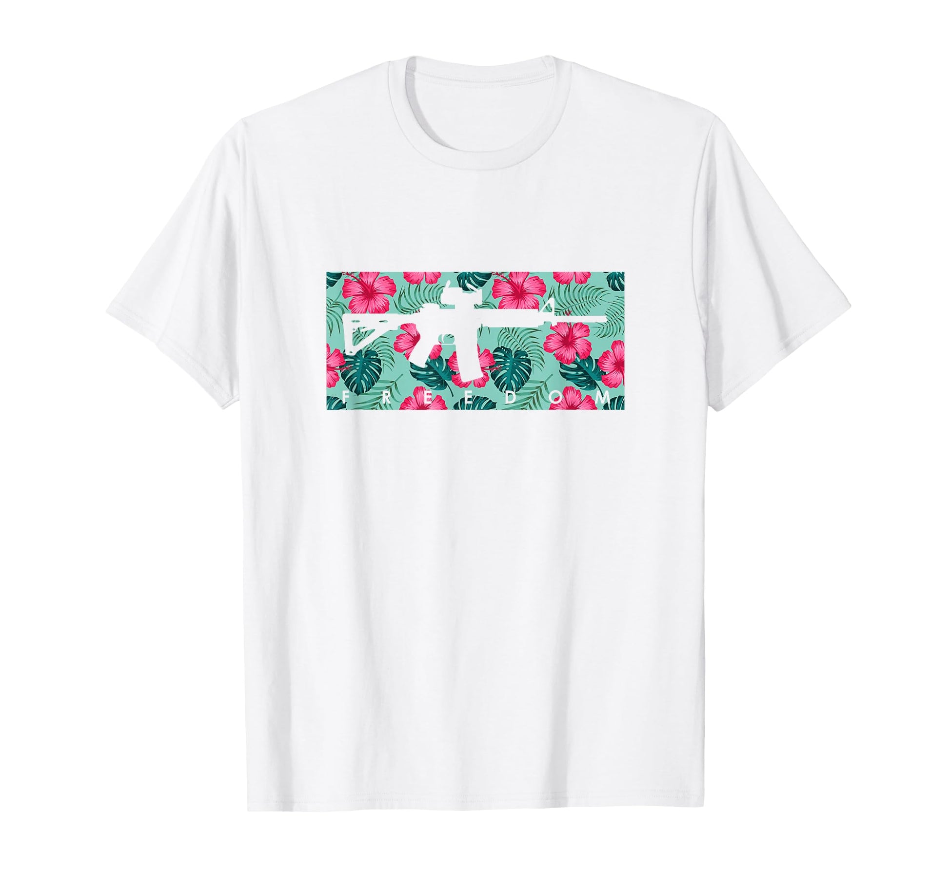 Tropical Gun Lover Firearm Beach T-Shirt - Casual Everyday Wear Men Women - T-Shirt, Sweatshirt, Hoodie