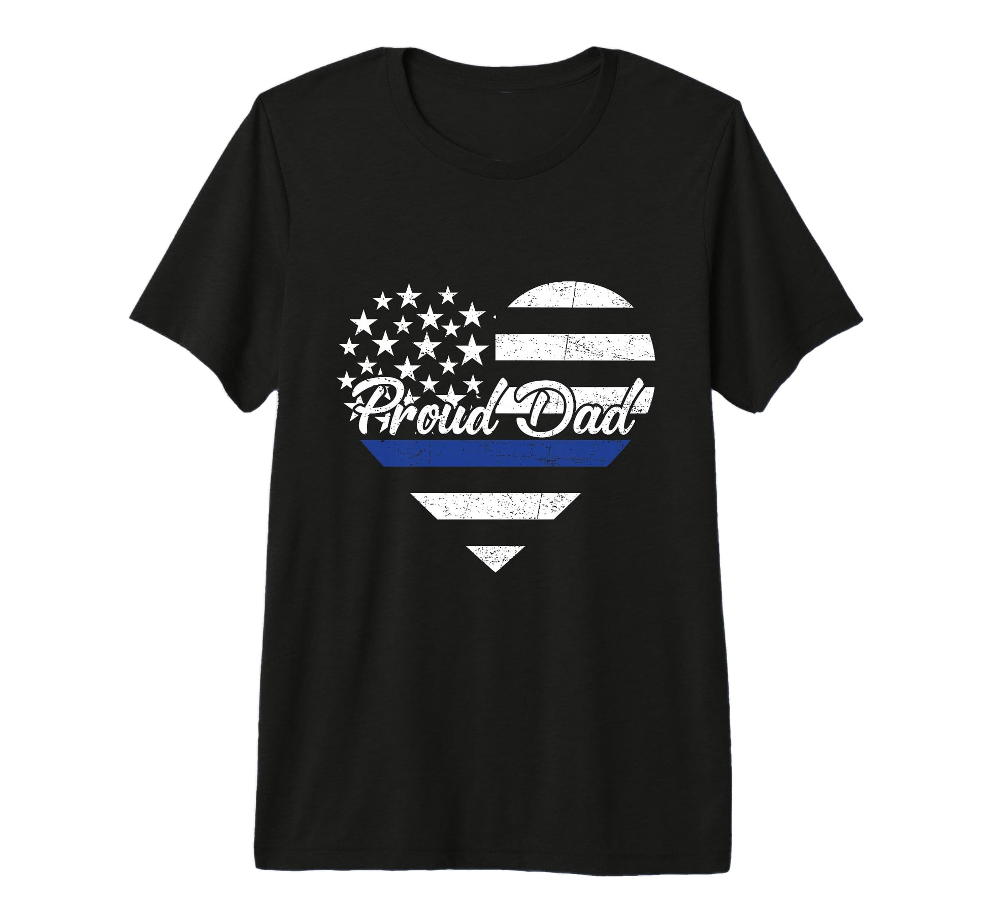 Proud Police Officer Dad Thin Blue Line T-Shirt - Graphic Print Unisex - T-Shirt, Sweatshirt, Hoodie
