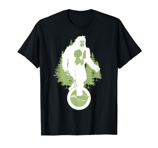 Bigfoot Unicycle Bike Unicyclist T-Shirt - Aesthetic Graphic Men Women - T-Shirt, Sweatshirt, Hoodie