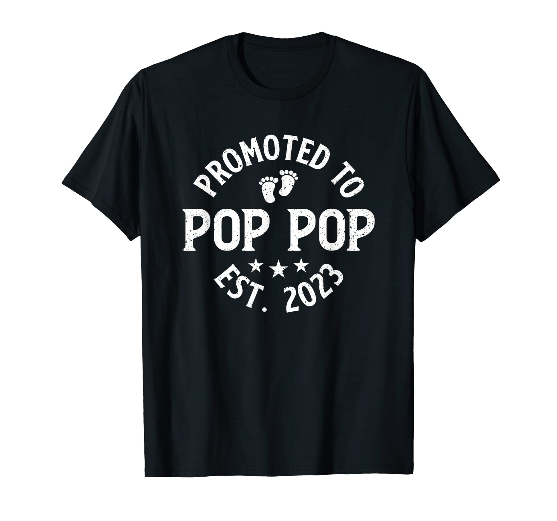 Mens Promoted To Pop Pop 2023 First T-Shirt - Minimalist Print for Adults - T-Shirt, Sweatshirt, Hoodie
