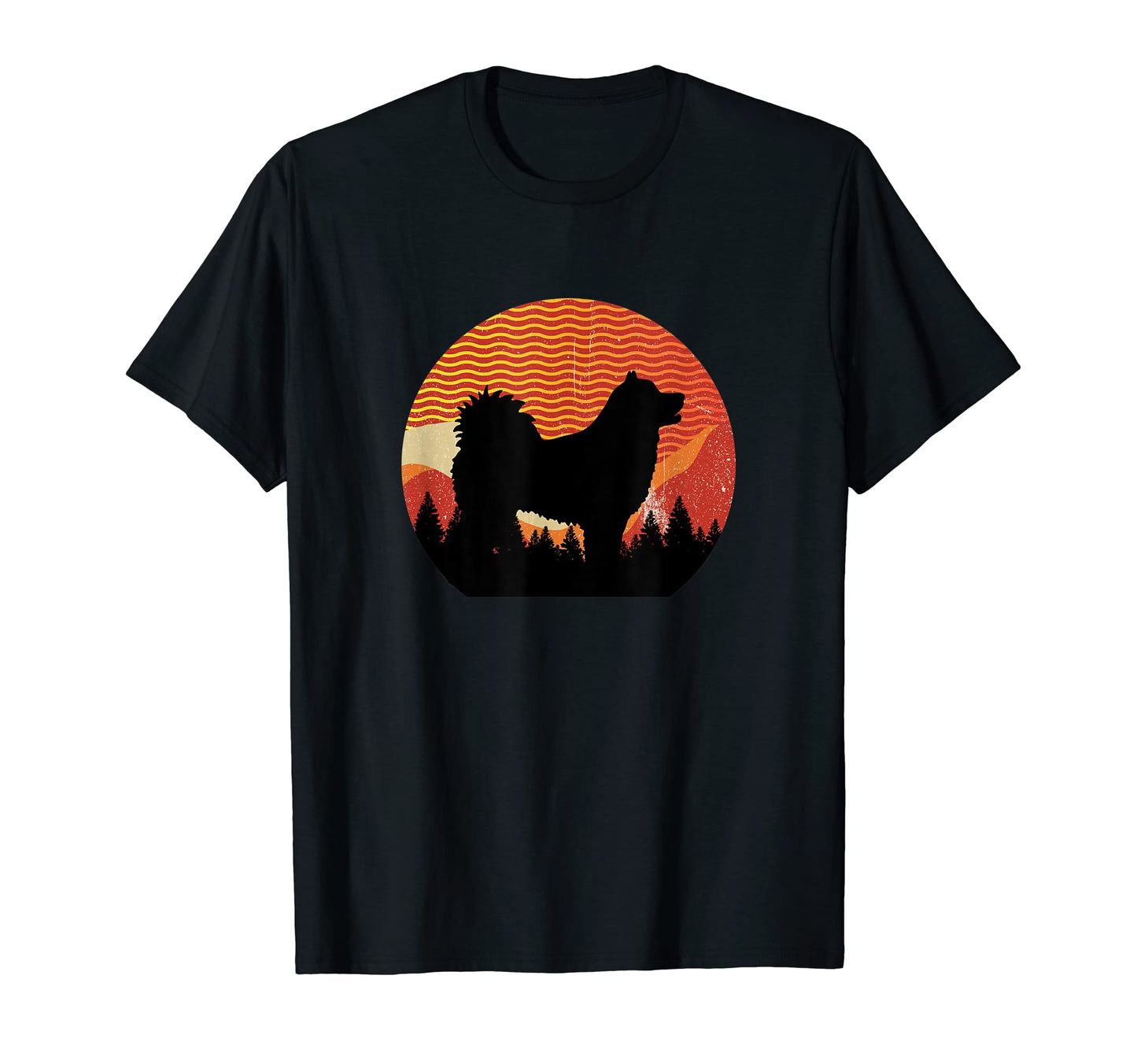 Wavy Sky Forest Husky Dog T-Shirt - Streetwear Style Unisex - T-Shirt, Sweatshirt, Hoodie