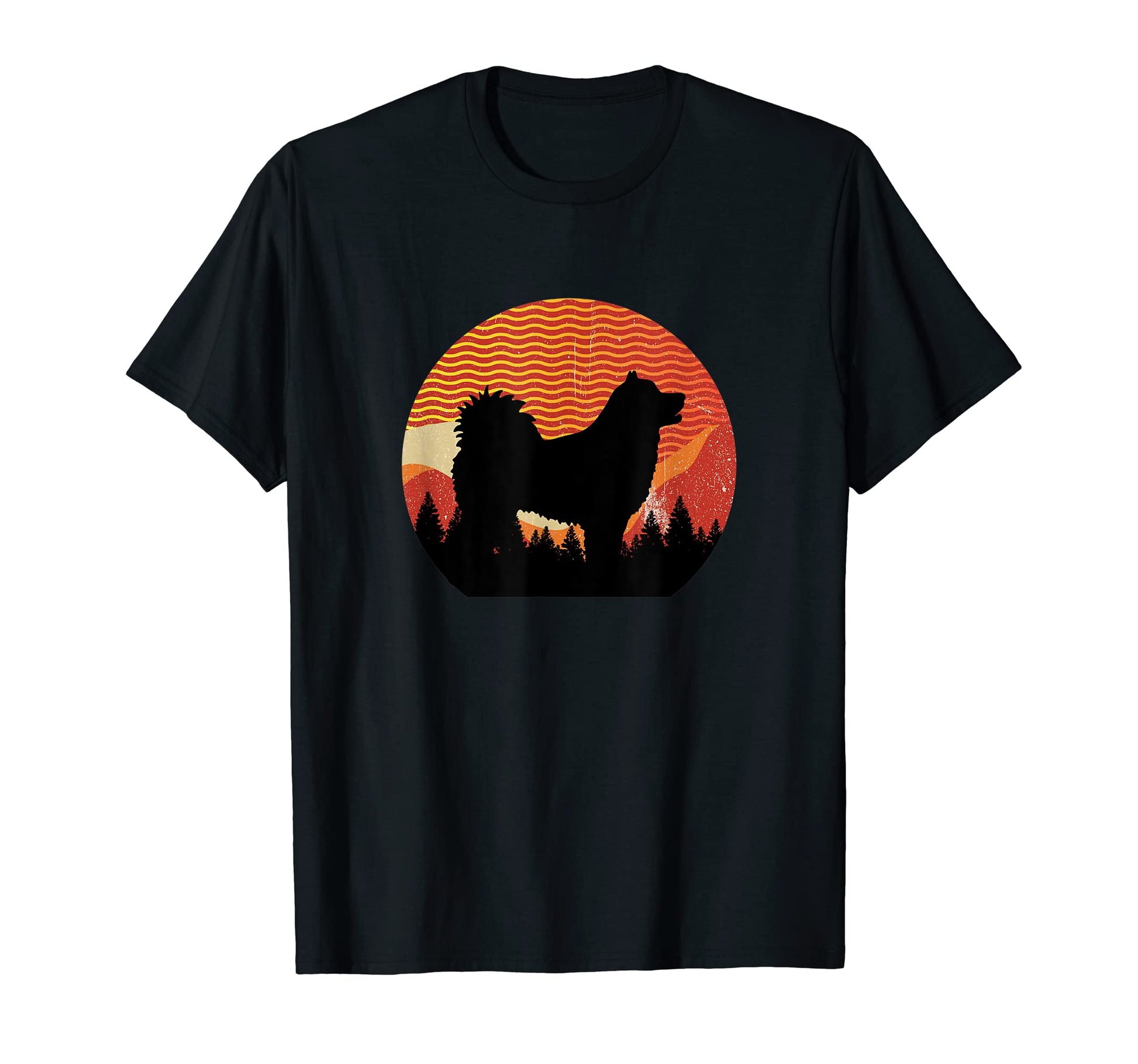 Wavy Sky Forest Husky Dog T-Shirt - Streetwear Style Unisex - T-Shirt, Sweatshirt, Hoodie