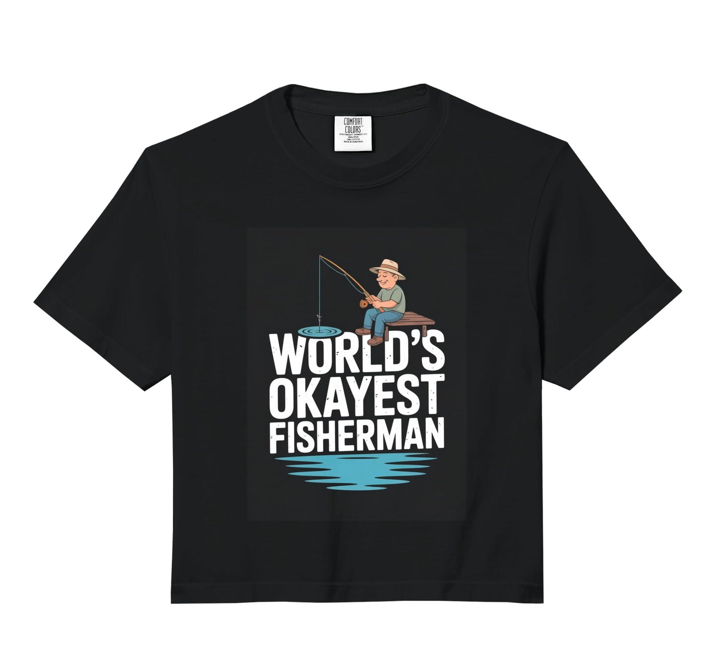 Worlds Okayest Fisherman Funny Sweatshirt - Custom Art Print Men Women - T-Shirt, Sweatshirt, Hoodie
