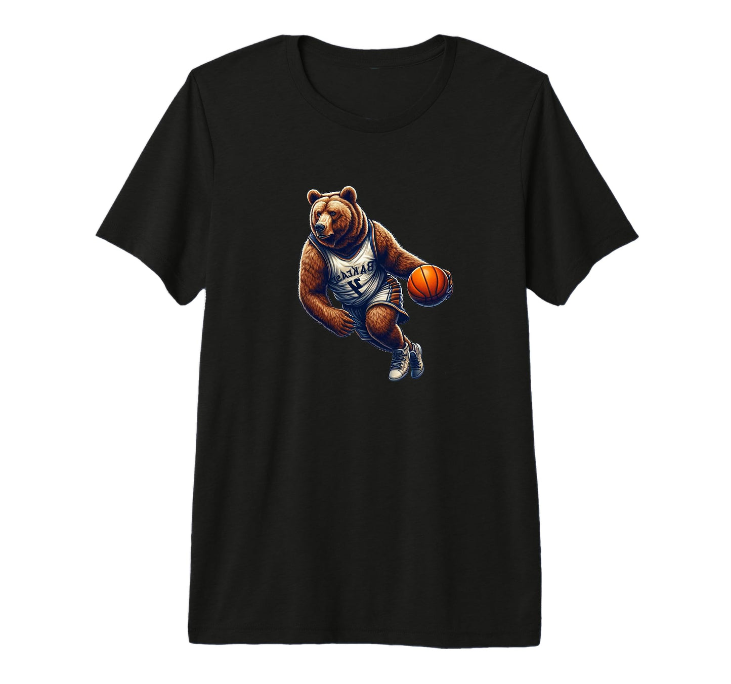 Mens Basketball Dad Bear Play Sports T-Shirt - Custom Art Print for Adults - T-Shirt, Sweatshirt, Hoodie