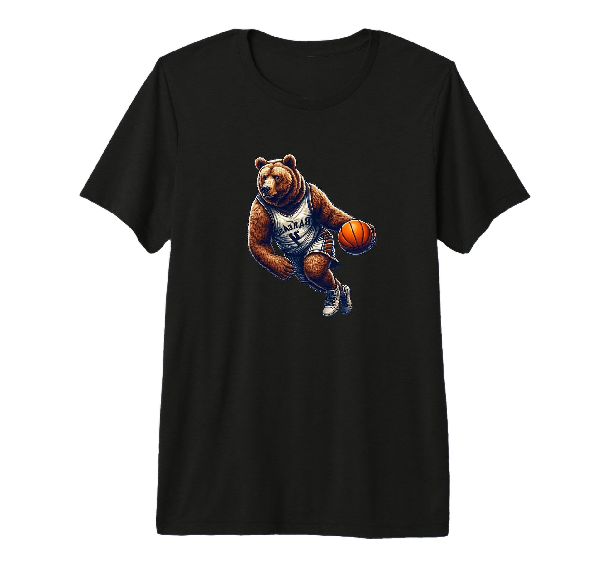 Mens Basketball Dad Bear Play Sports T-Shirt - Custom Art Print for Adults - T-Shirt, Sweatshirt, Hoodie