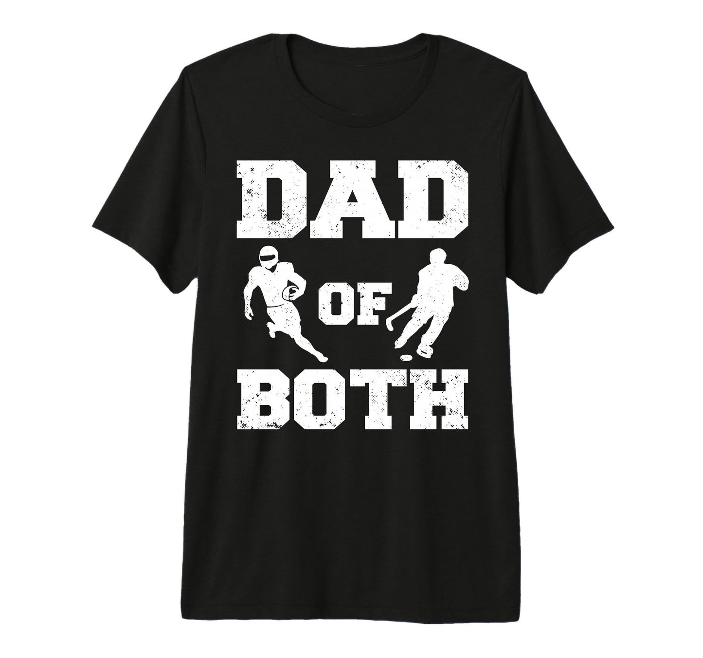 Mens Dad Both Funny Football Hockey T-Shirt - Minimalist Print for Adults - T-Shirt, Sweatshirt, Hoodie