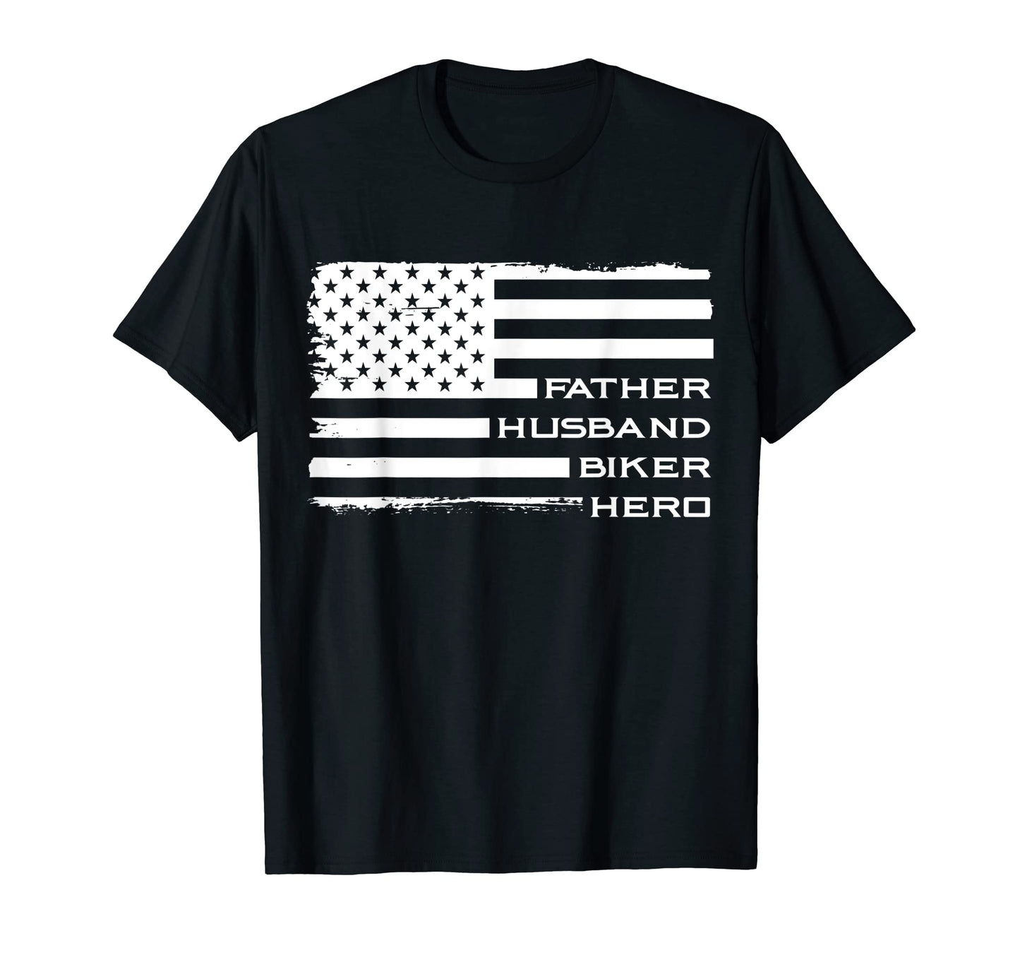 Mens Father Husband Biker Hero Fathers T-Shirt - Minimalist Print Unisex - T-Shirt, Sweatshirt, Hoodie
