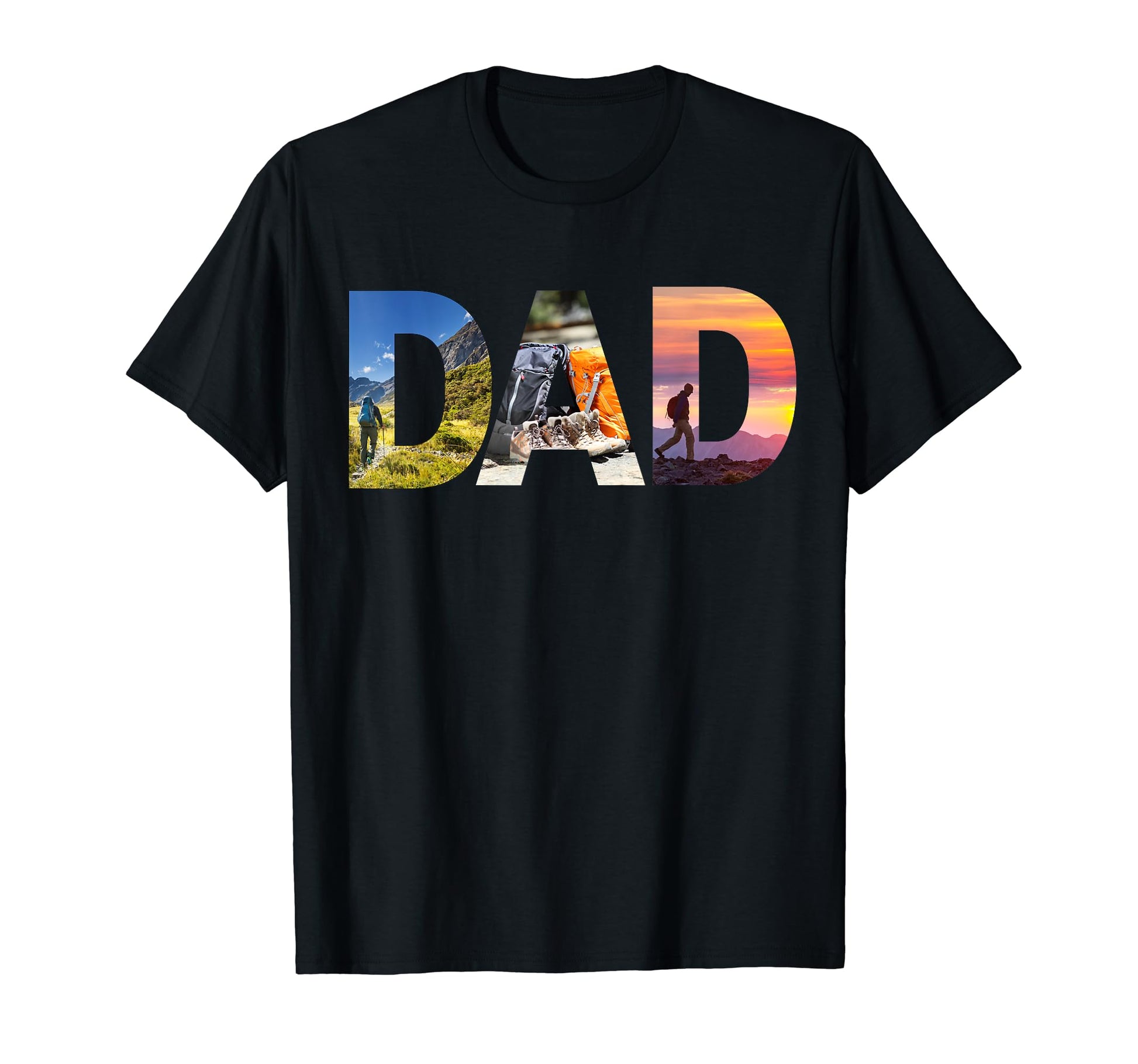 Hiking Dad Word Picture Fathers Day T-Shirt - Minimalist Print Men Women - T-Shirt, Sweatshirt, Hoodie