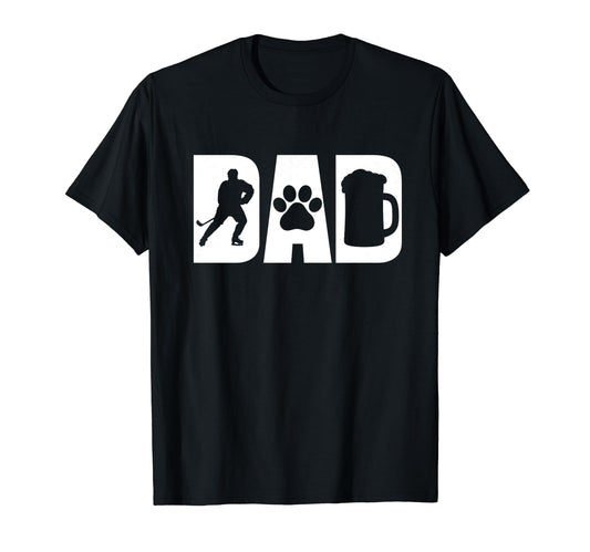 Best Hockey Beer Lovin Dog Dad T-Shirt - Casual Everyday Wear for Adults - T-Shirt, Sweatshirt, Hoodie